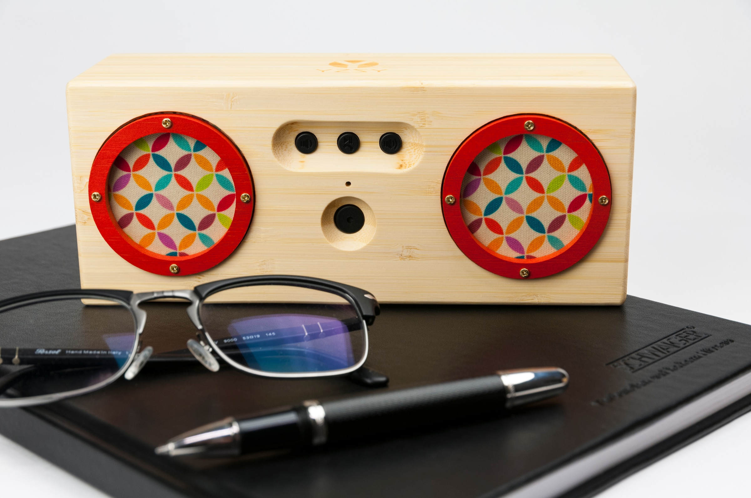 Tragbarer Bluetooth Lautsprecher Holz Bambus Bamboo Boxen »Aux...