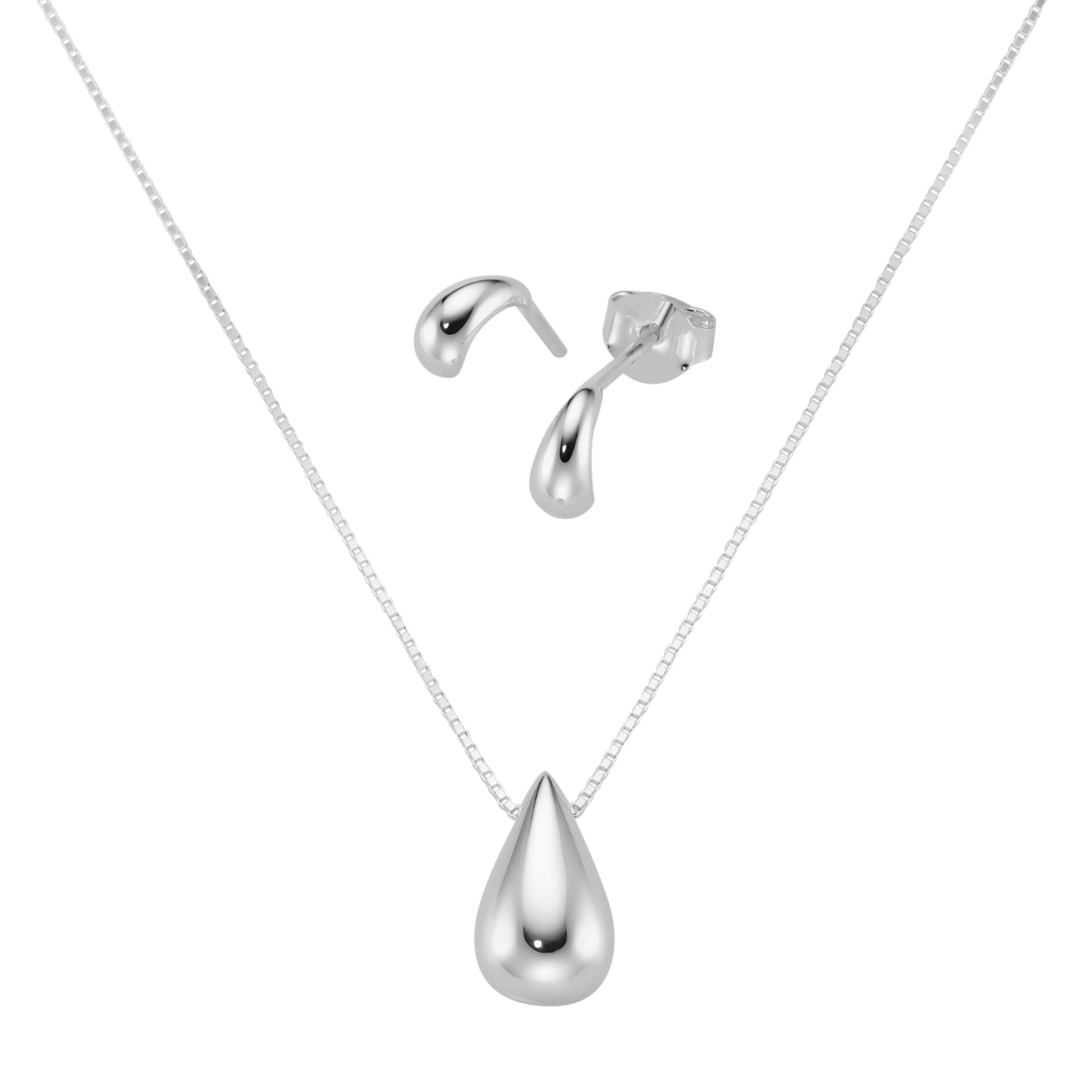 Smart Jewel Schmuckset »Schmuckset Anhänger und Ohrstecker Tropfen, Silber 925« ()