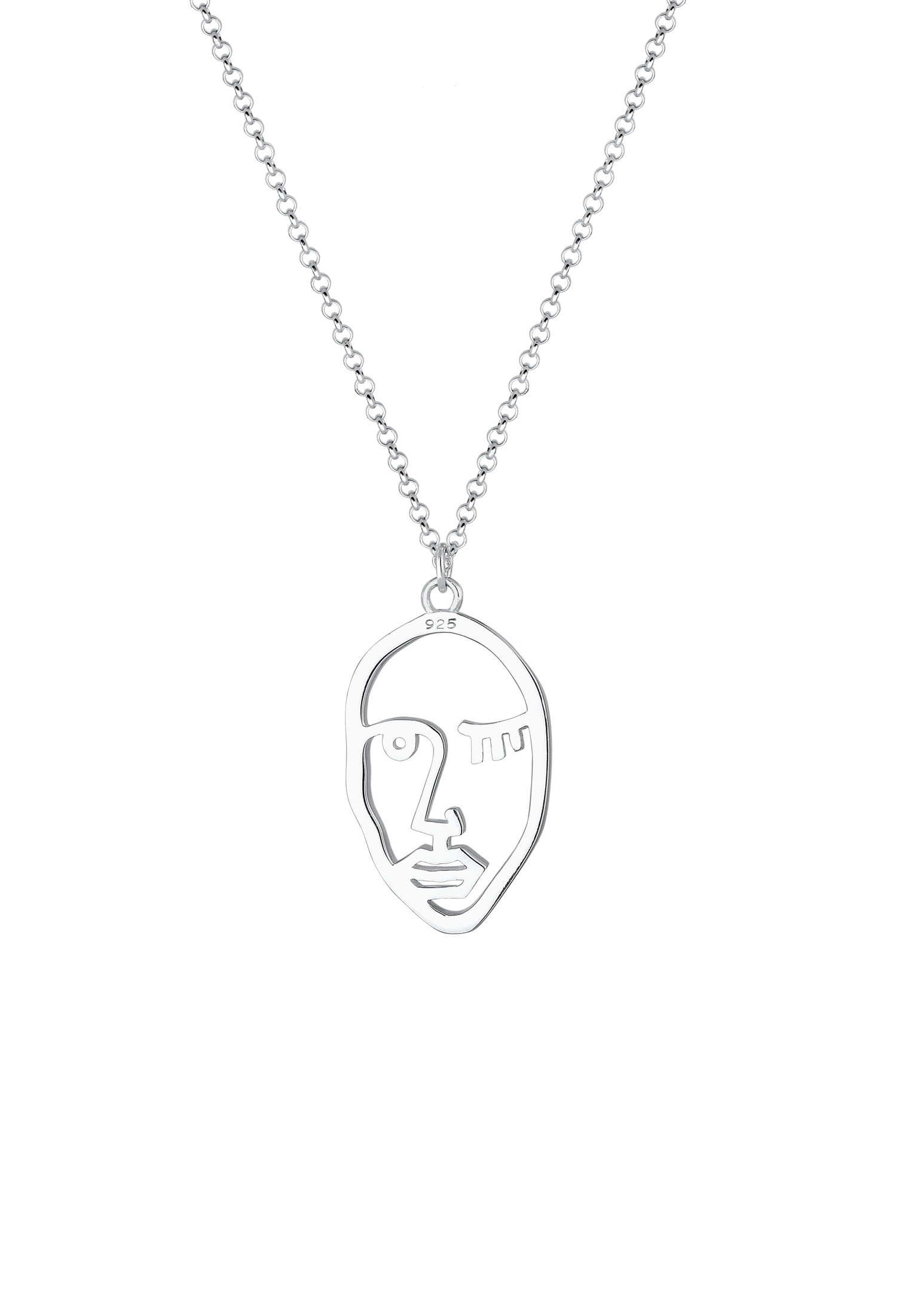 Elli Kette mit Anhänger »Halskette Gesicht Design 925 Sterling Silber vergoldet«
