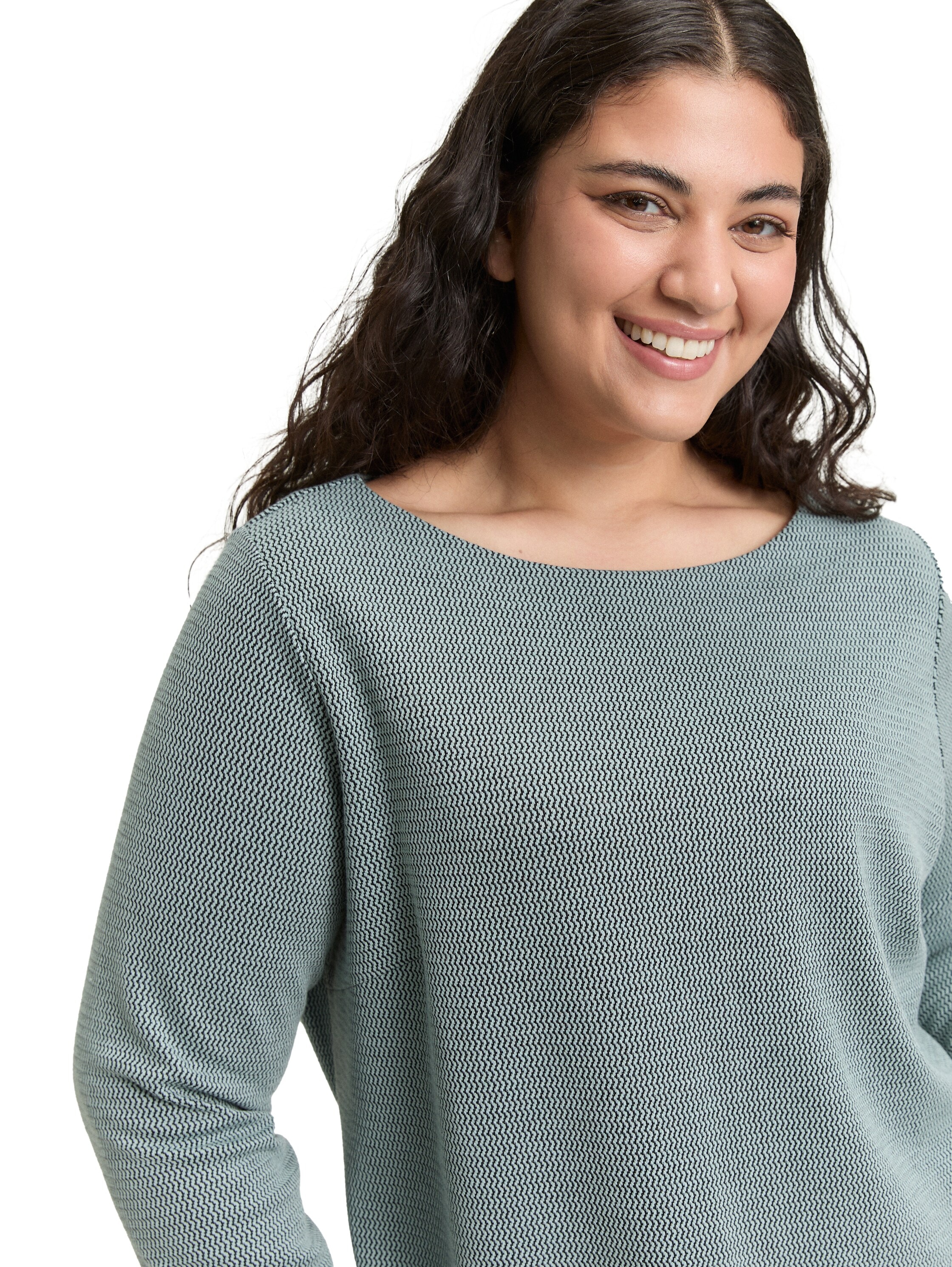 TOM TAILOR PLUS Minikleid mit Jacquard Struktur