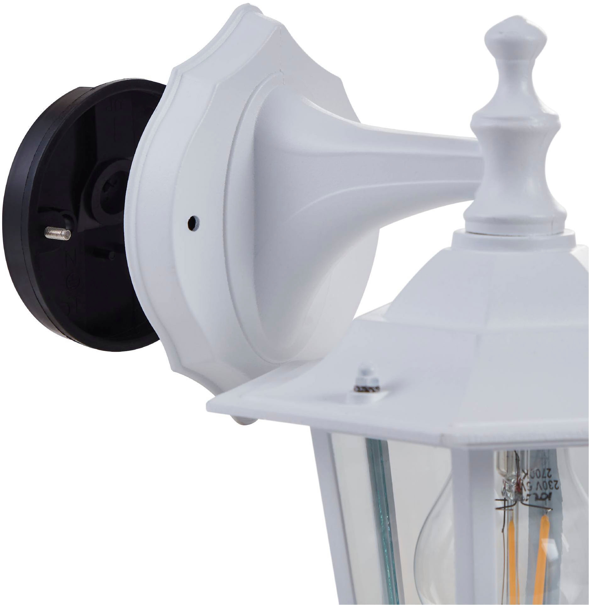 EGLO LED Wandleuchte »LATERNA 5 L16,5 x H35 x AL21 cm, spritzwassergeschützte Lampe« E27 1 Stk. Außen-Wandlampe, Wandleuchte, Weiß, E27, IP44, L16,5 x H35 x AL21 cm