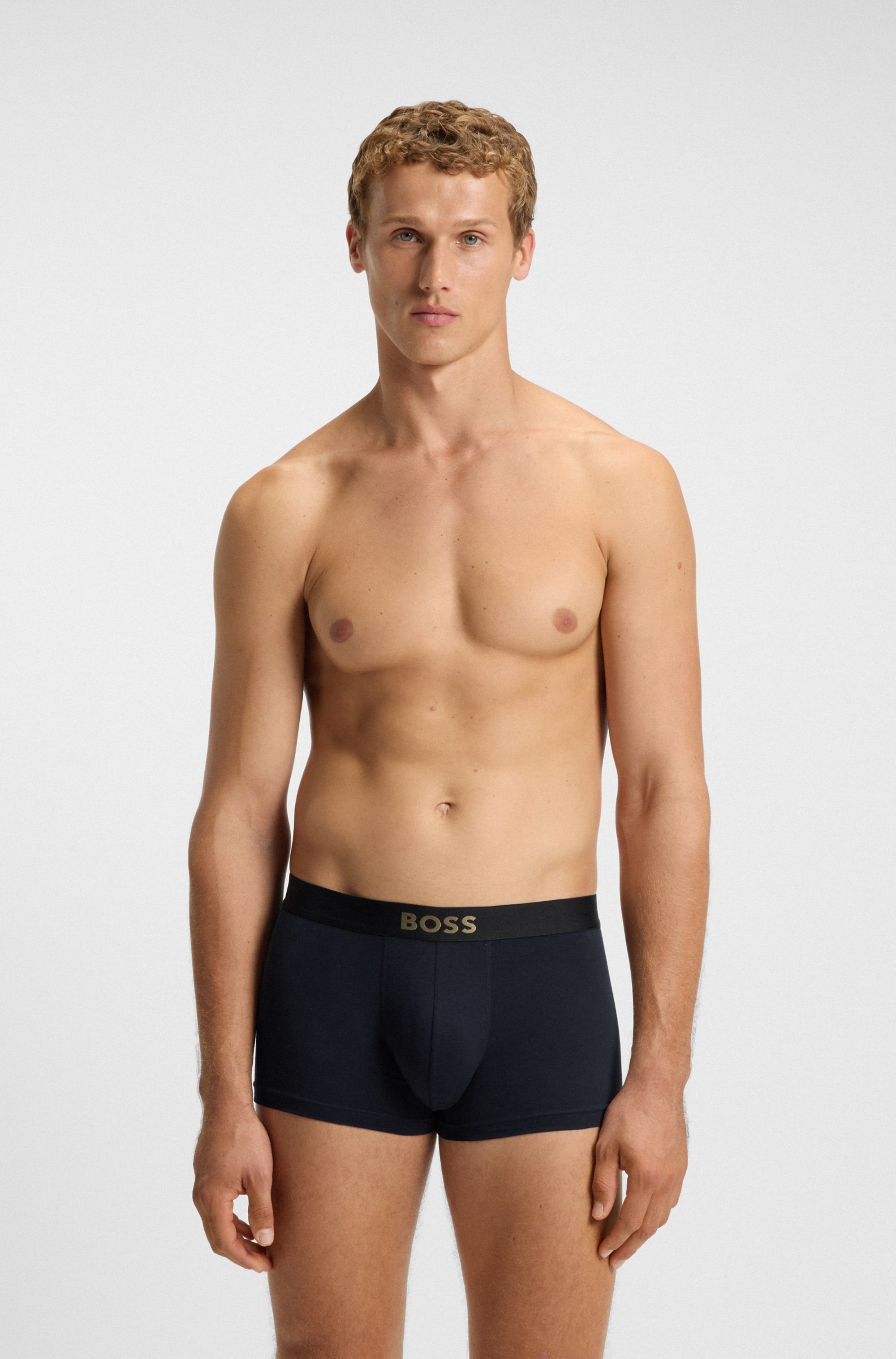 BOSS Trunk »3P Gold Logo«, (3 St.), Neuheit, enanliegend, kurzes Bein