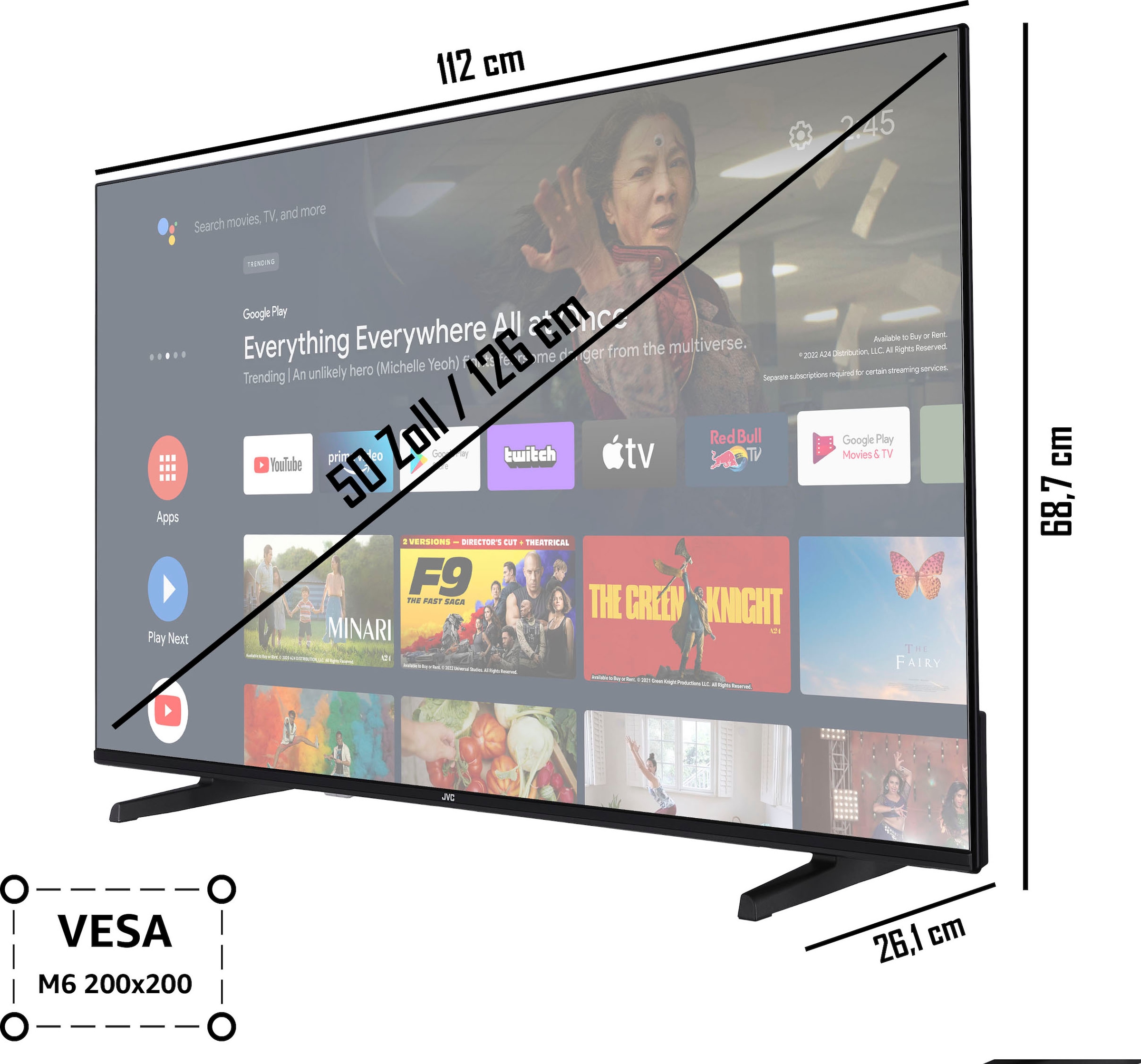 JVC LED-Fernseher »LT-50VA3355«, 4K Ultra HD, Android TV-Smart-TV
