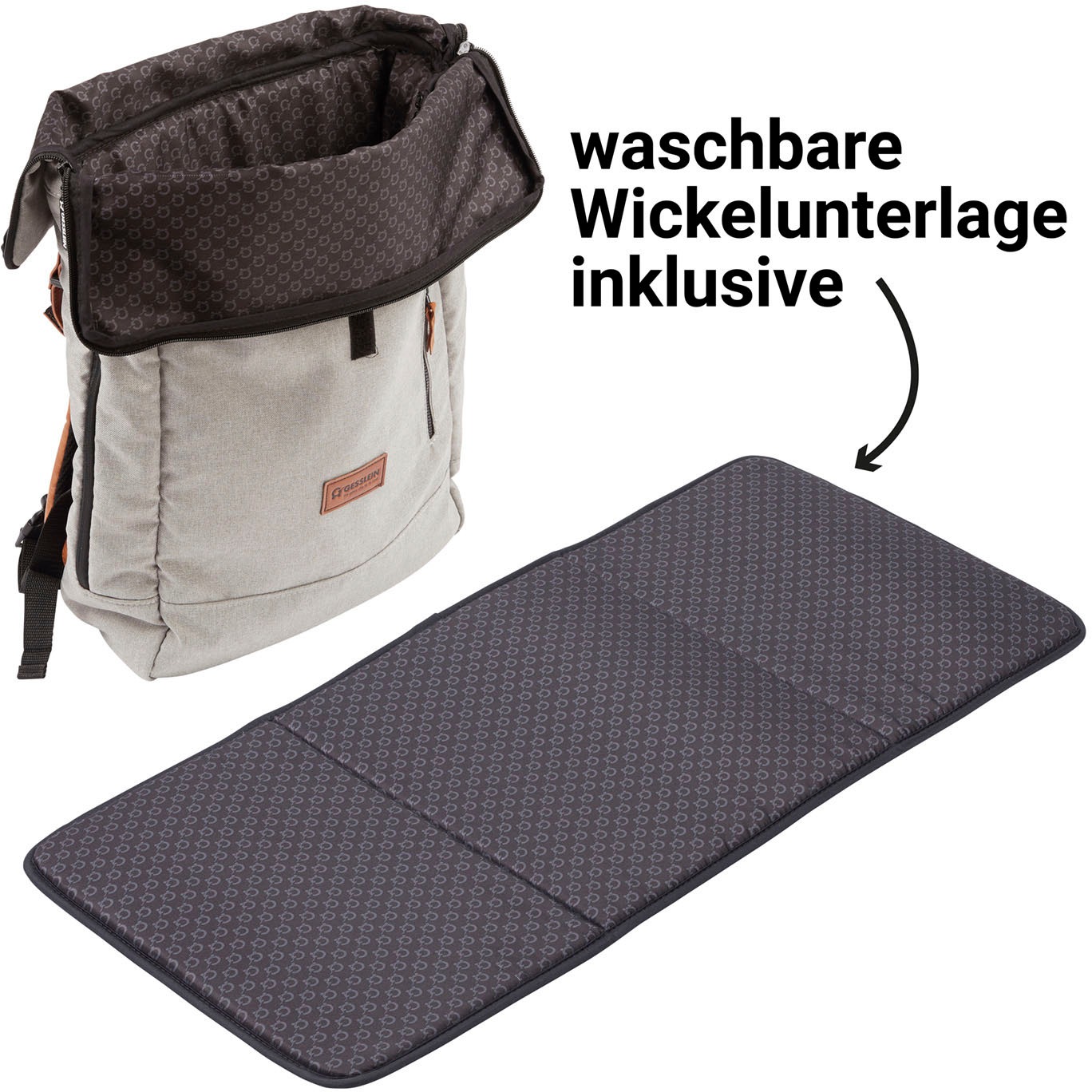 Gesslein Wickelrucksack »N°6, schwarz-kupfer«, Made in Germany