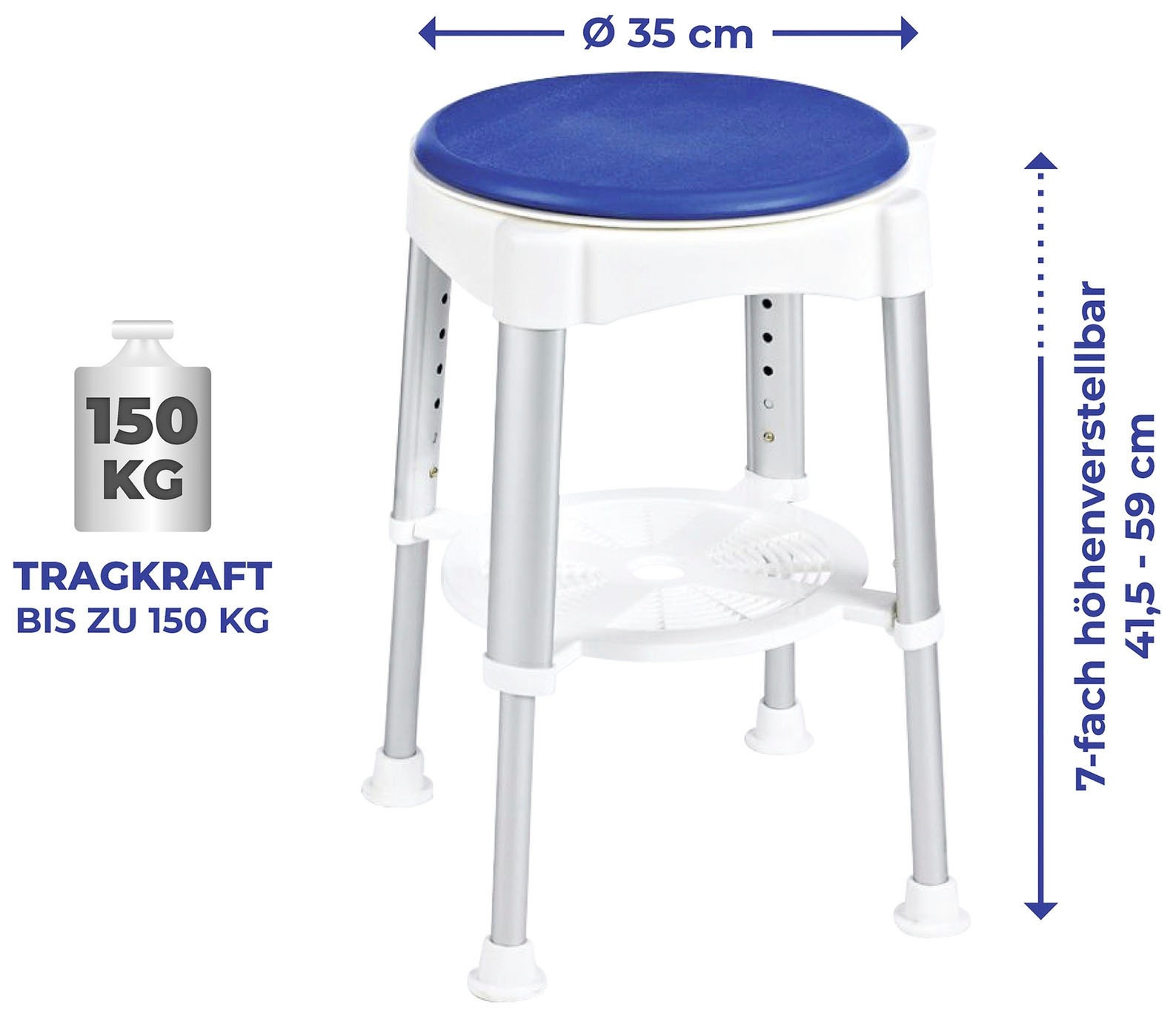 Maximex Duschhocker, Tragkraft bis 150 kg