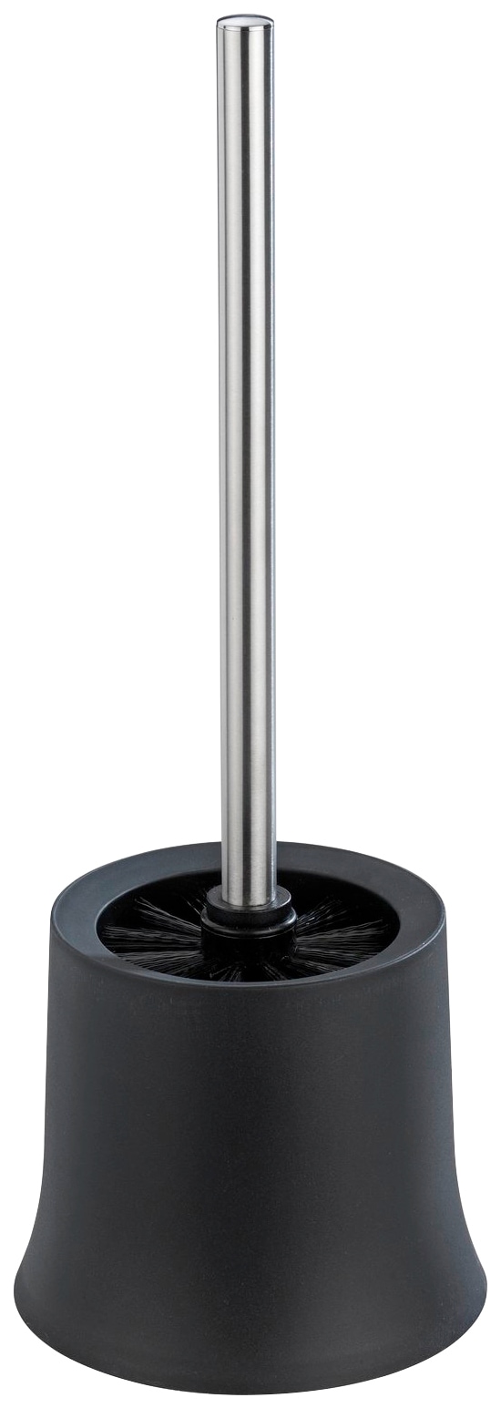 WENKO WC-Garnitur »Basic Schwarz«, Set, 1 St., aus Polypropylen-Edelstahl-Kunststoff, schwarz