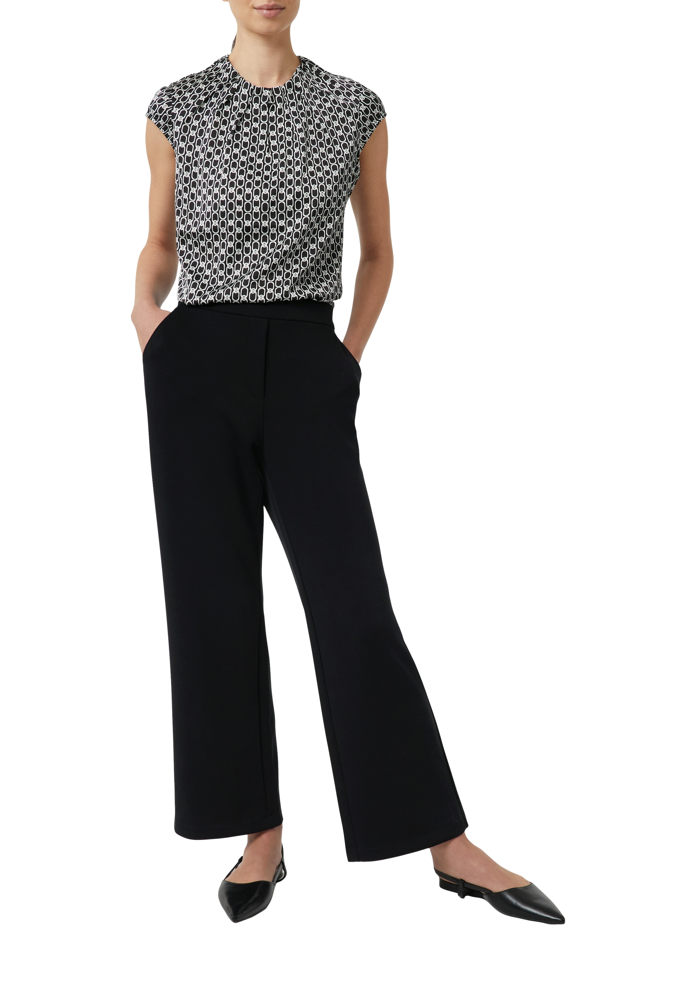 Comma Satinbluse, mit All-Over Print