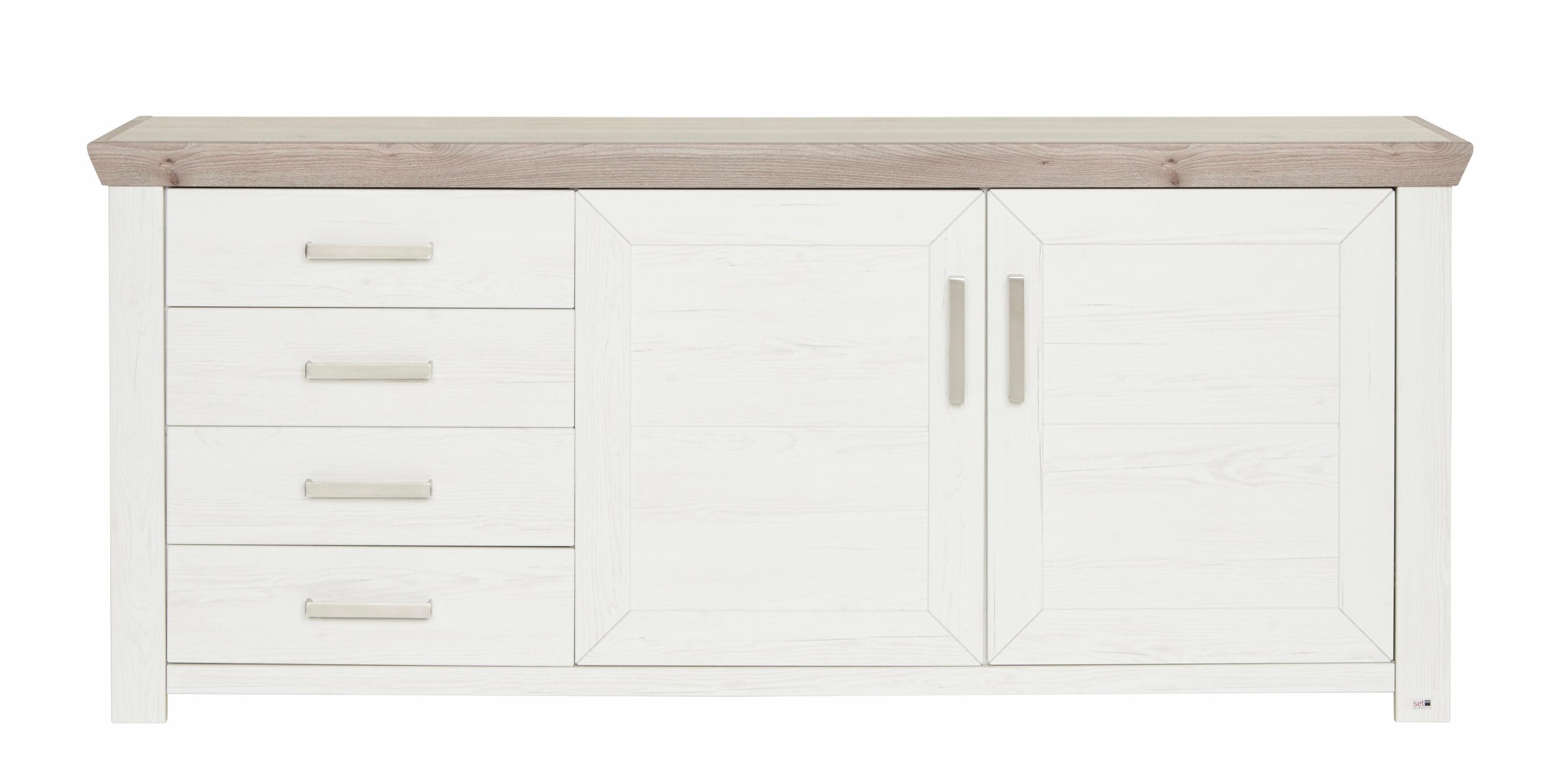 set one by Musterring Sideboard »York«, Typ 51, mit viel Stauraum, Bügelgriff silber, B 184 x H 79 cm