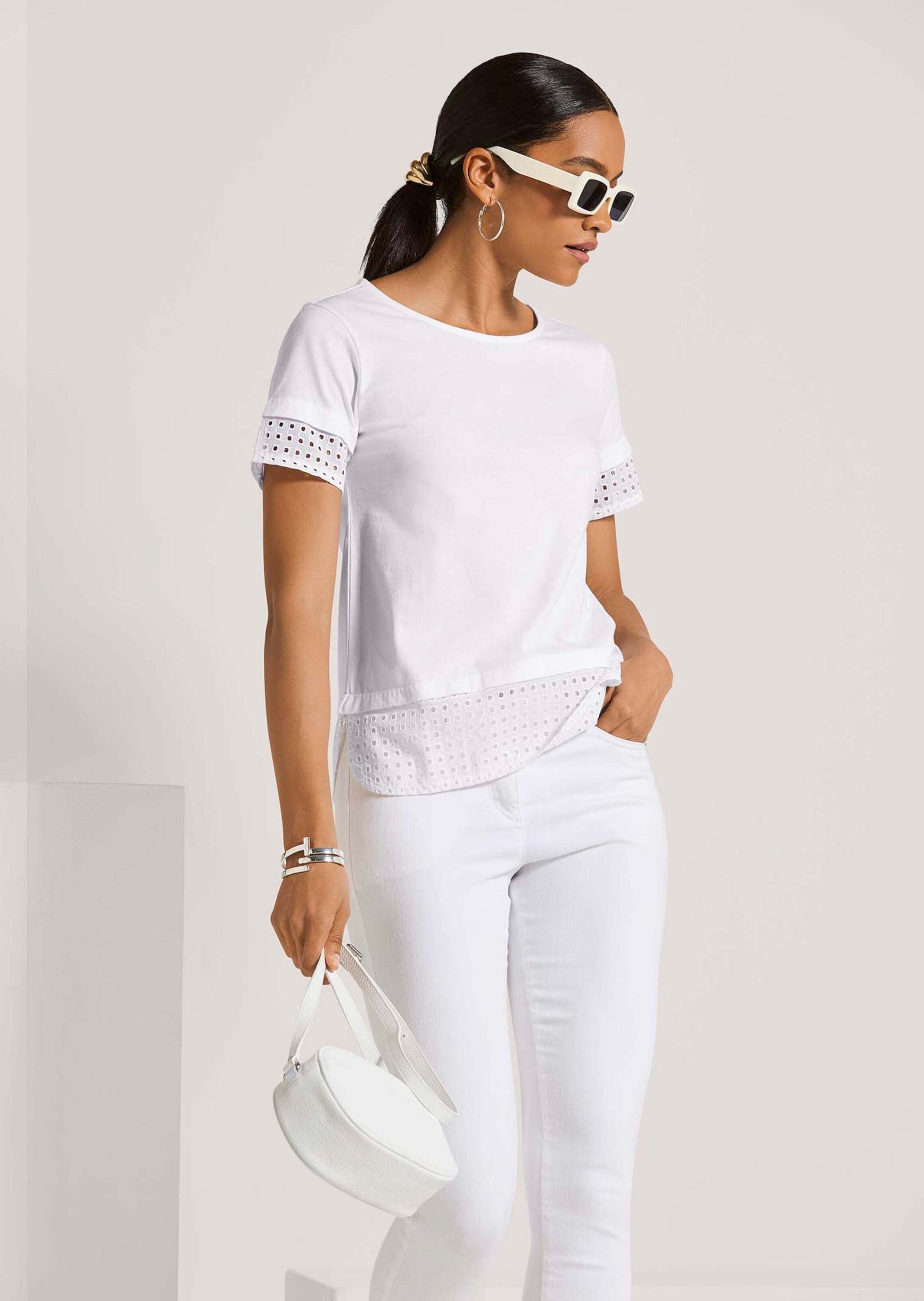 MADELEINE Kurzarmshirt »Shirt Shirt mit Madeira-Spitze«