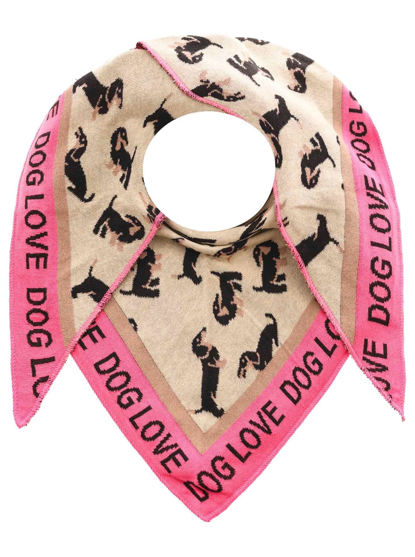 Zwillingsherz Dreieckstuch »"Süßer Dackel"« Tiermotiv, Schriftzug, wärmend, Strick