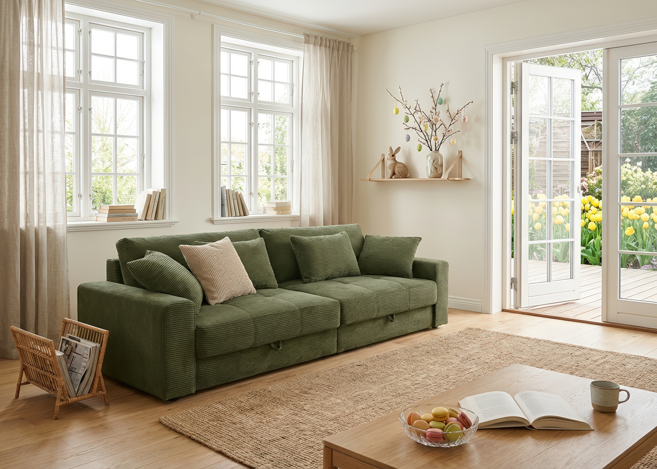 Jockenhöfer Gruppe Big-Sofa »Space XL, B: 284 cm« Mega-Sofa mit Bettkasten & 4 Zierkissen