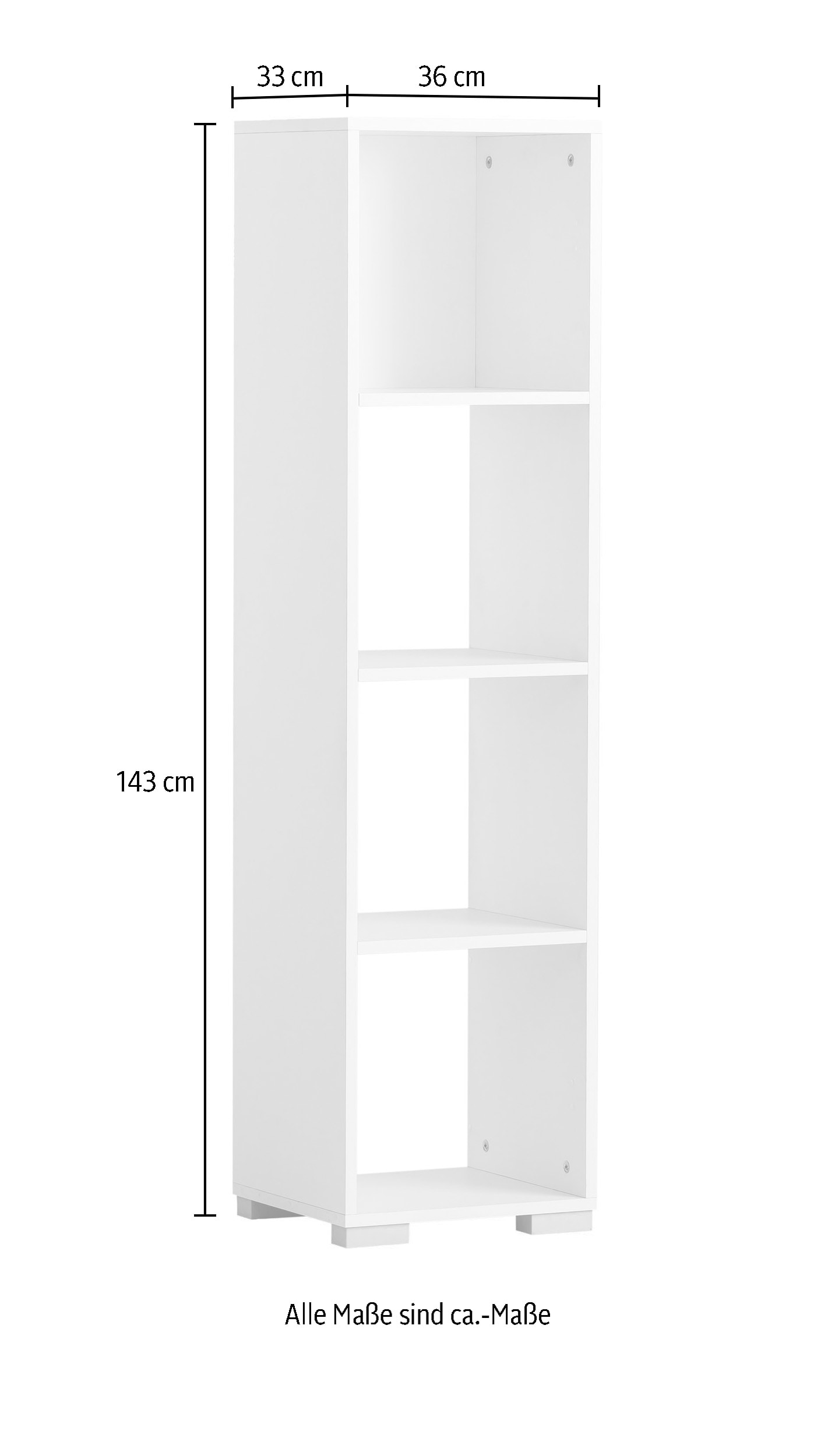 welltime Ablageregal »Baku«, Bücherregal, 36x142 cm, praktische offene Fächer, Made in Germany