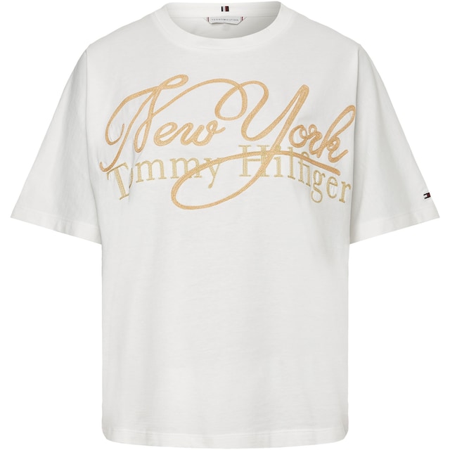 Tommy Hilfiger T-Shirt »RLX NY METALLIC C-NK SS«, mit metalicfarbenen Print  & Tommy Hilfiger Markenlabel bestellen bei OTTO
