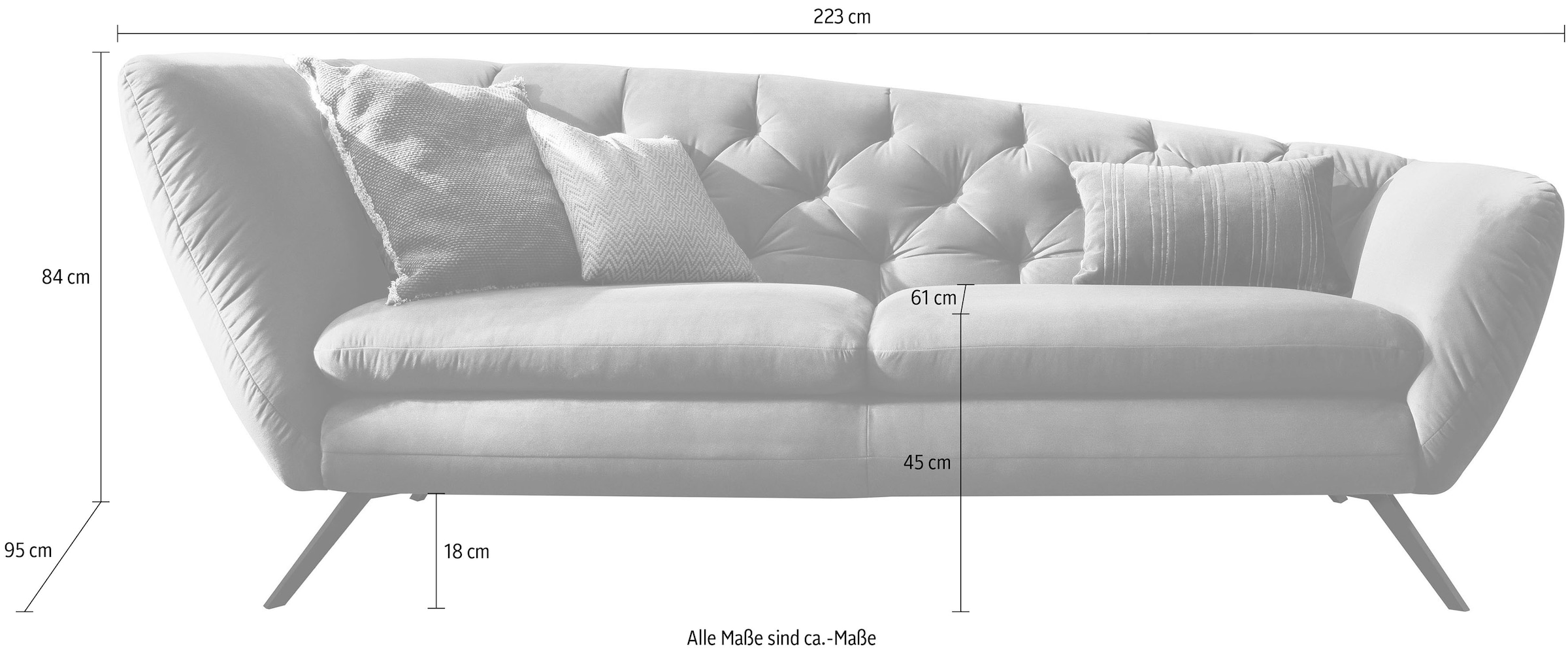 Home affaire Recamiere »Beatrice, bequem und zeitlos elegant, Breite 223cm,« Recamiere links oder rechts, passend zur "Beatrice"-Serie