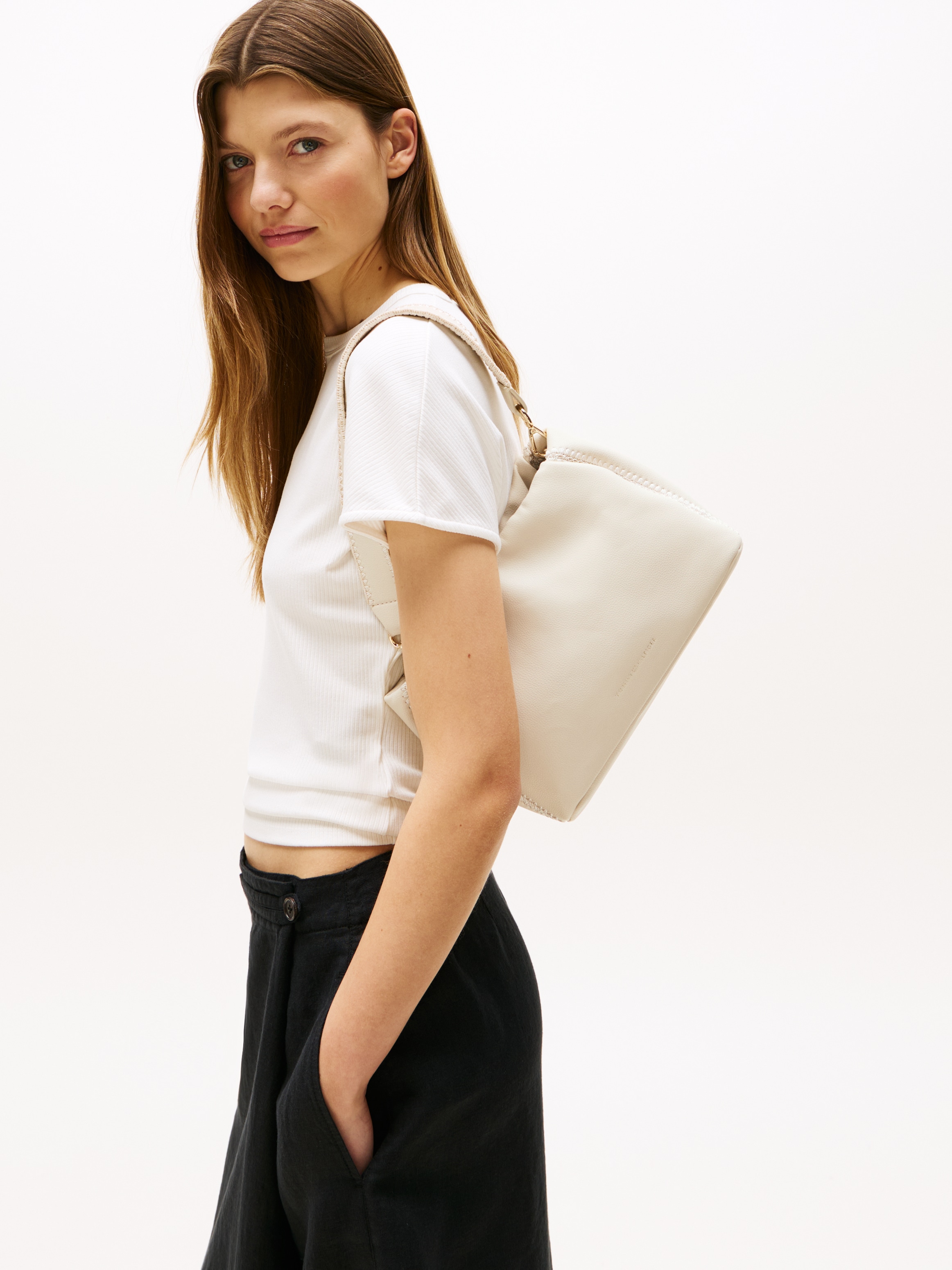 Tommy Hilfiger Schultertasche »TH SOFT SUMMER MINI BUCKET« , Damen Umhängetasche, Minibag, Clutch mit abnehmbarem Umhängeriemen