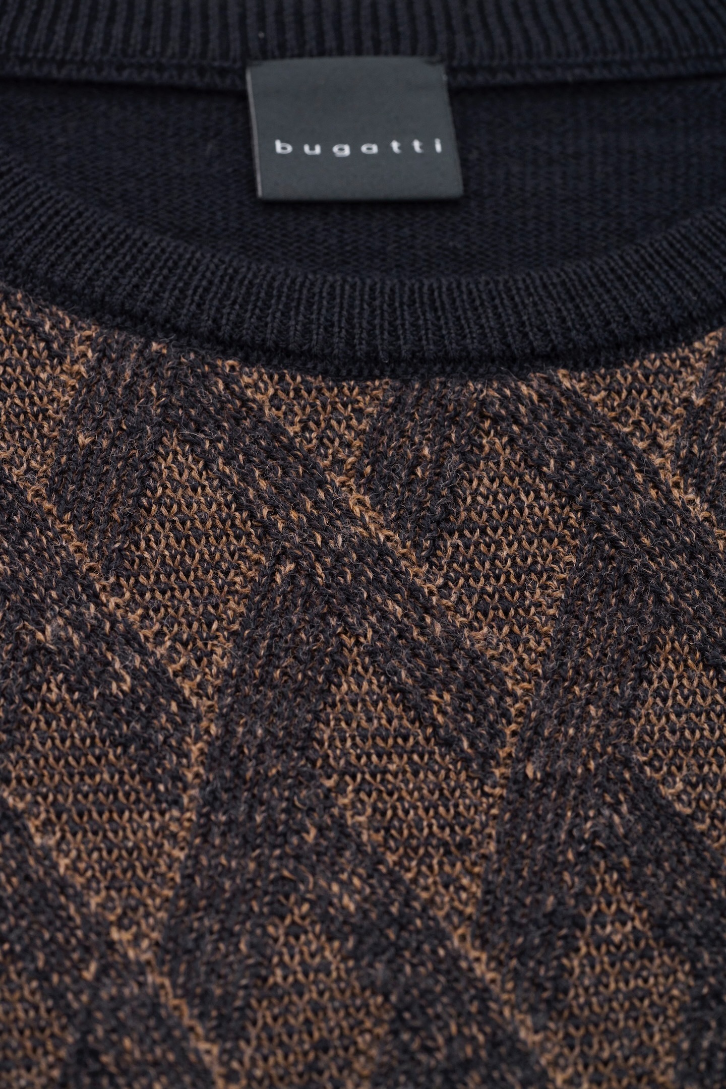 bugatti Strickpullover, mit 2-farbigem Rautenmuster