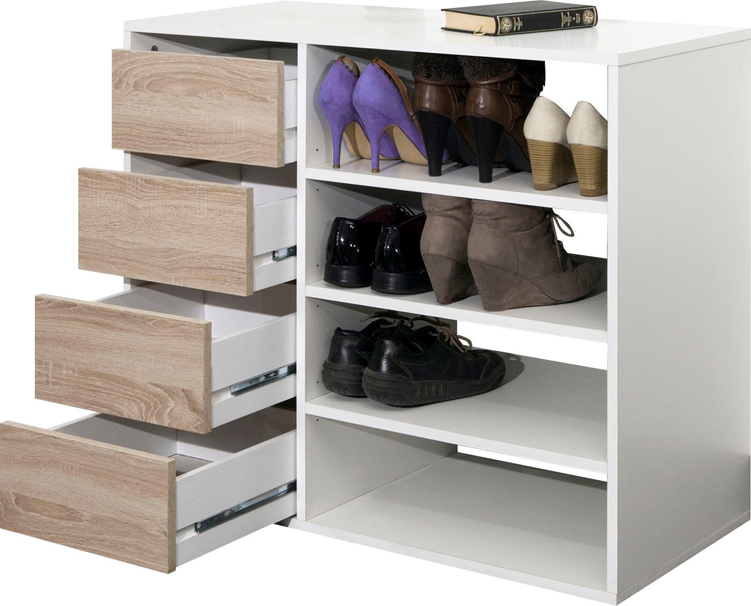 TemaHome Kleiderschrank »Tom«, ausziehbarer Kleiderschrank, Vorhang und viele Fächer, Höhe 181 cm