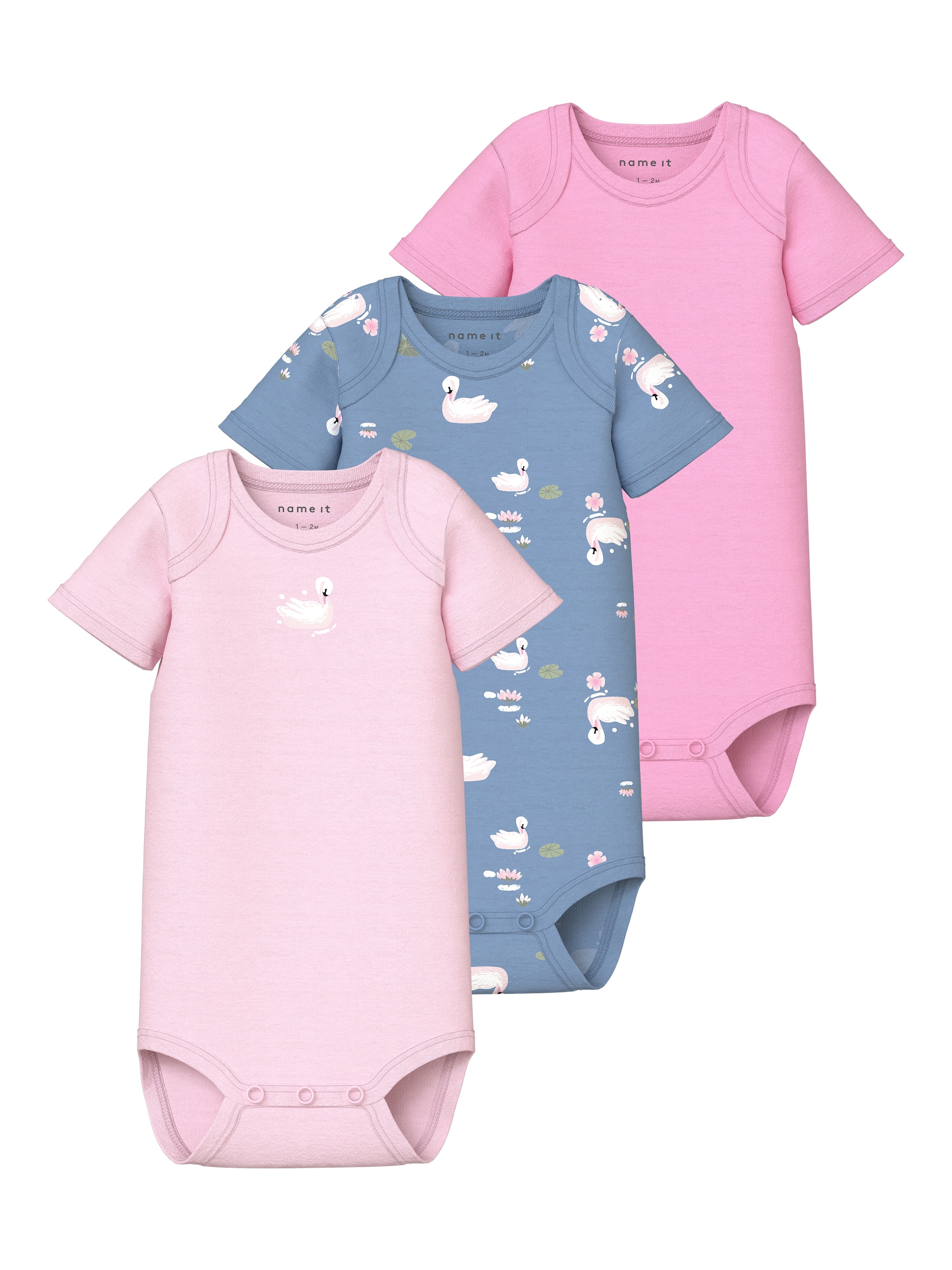 Name It Kurzarmbody »NBFBODY 3P SS SWAN NOOS« Packung, 3 tlg.