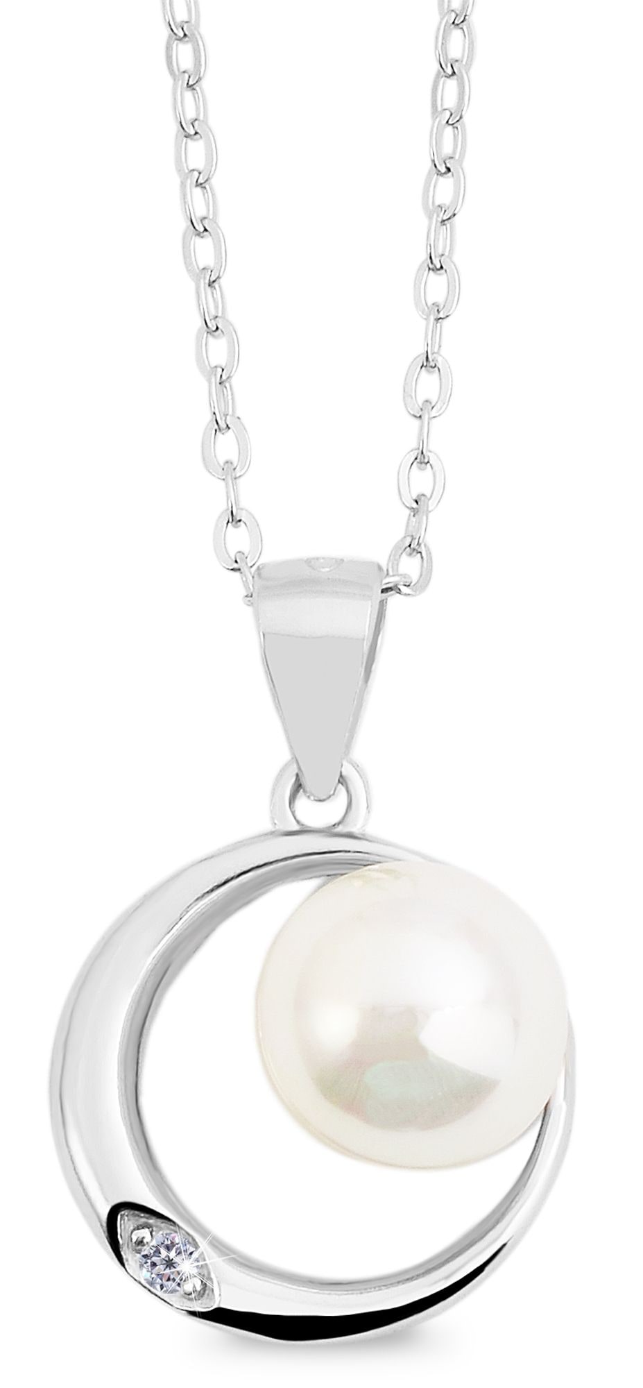 Adelia´s Kette ohne Anhänger »925 Silber Halskette mit Anhänger 43 cm + 5 cm mit schimmernder Perle«