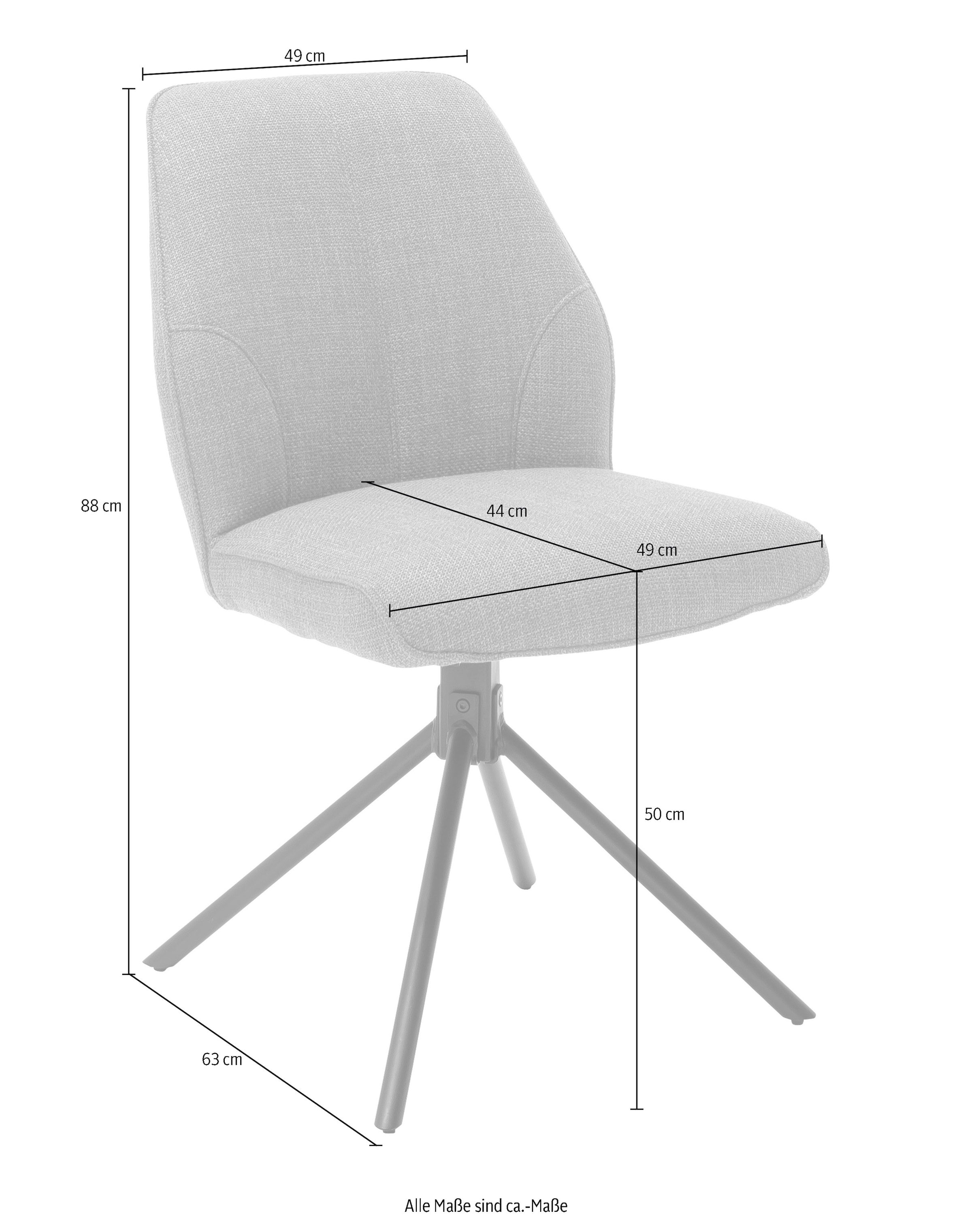MCA furniture 4-Fußstuhl »Pemba«, (Set), 2 St., 2er-Set, 180°drehbar mit Nivellierung, Stuhl belastbar bis 120 kg