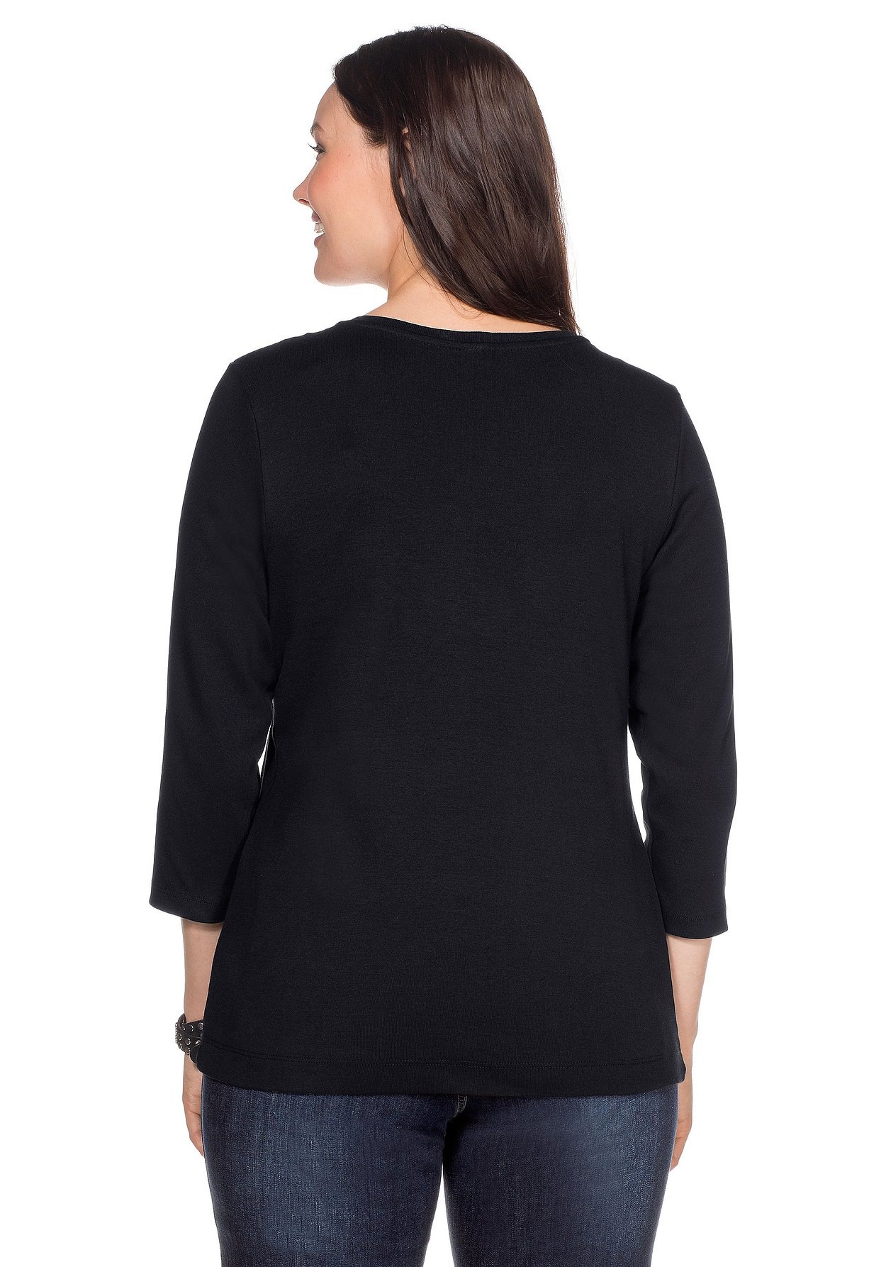 Sheego 3/4-Arm-Shirt »Shirt aus reiner Baumwolle«, aus reiner Baumwolle