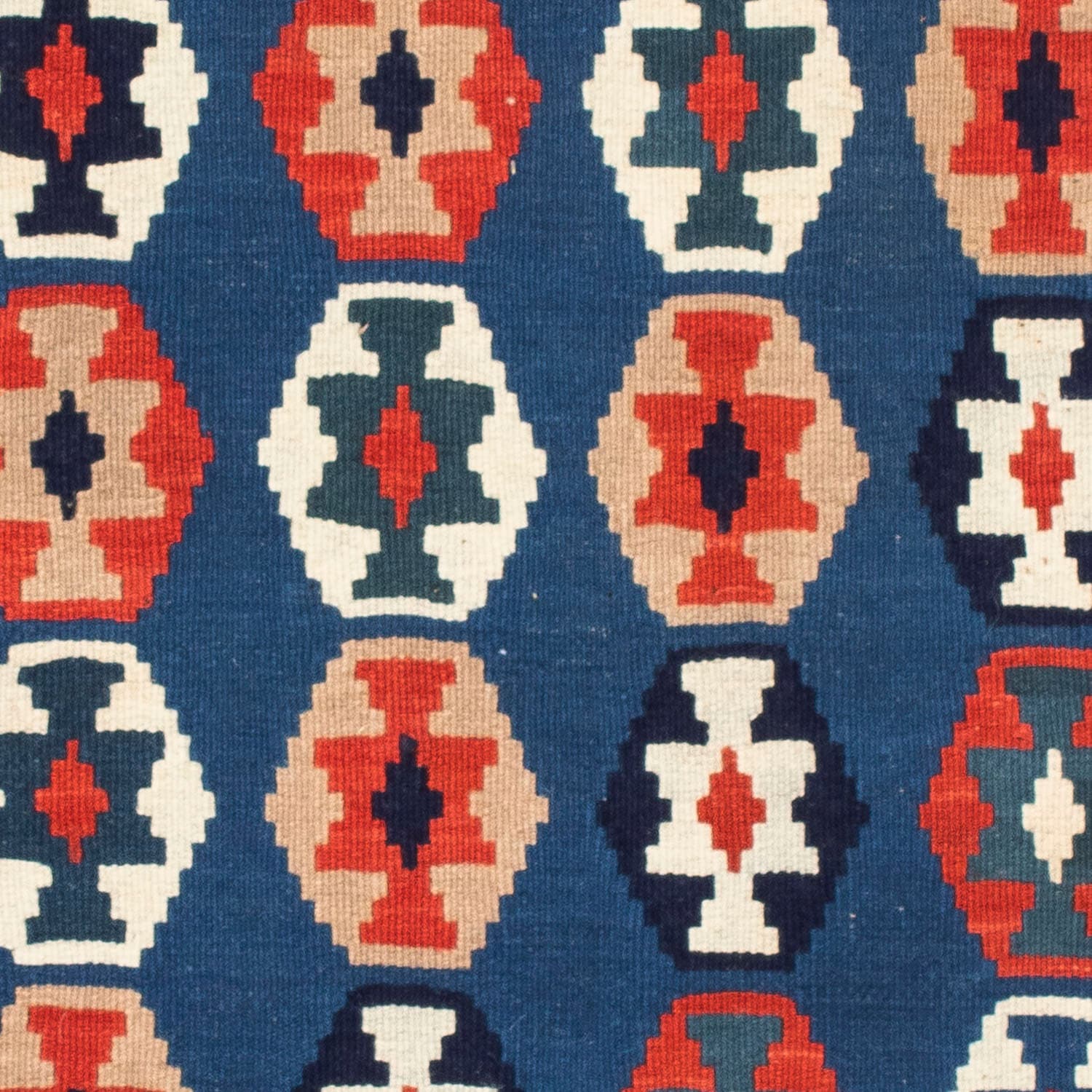 morgenland Wollteppich »Kelim - Oriental quadratisch - 103 x 102 cm - dunkelblau«, quadratisch, Wohnzimmer, Einzelstück