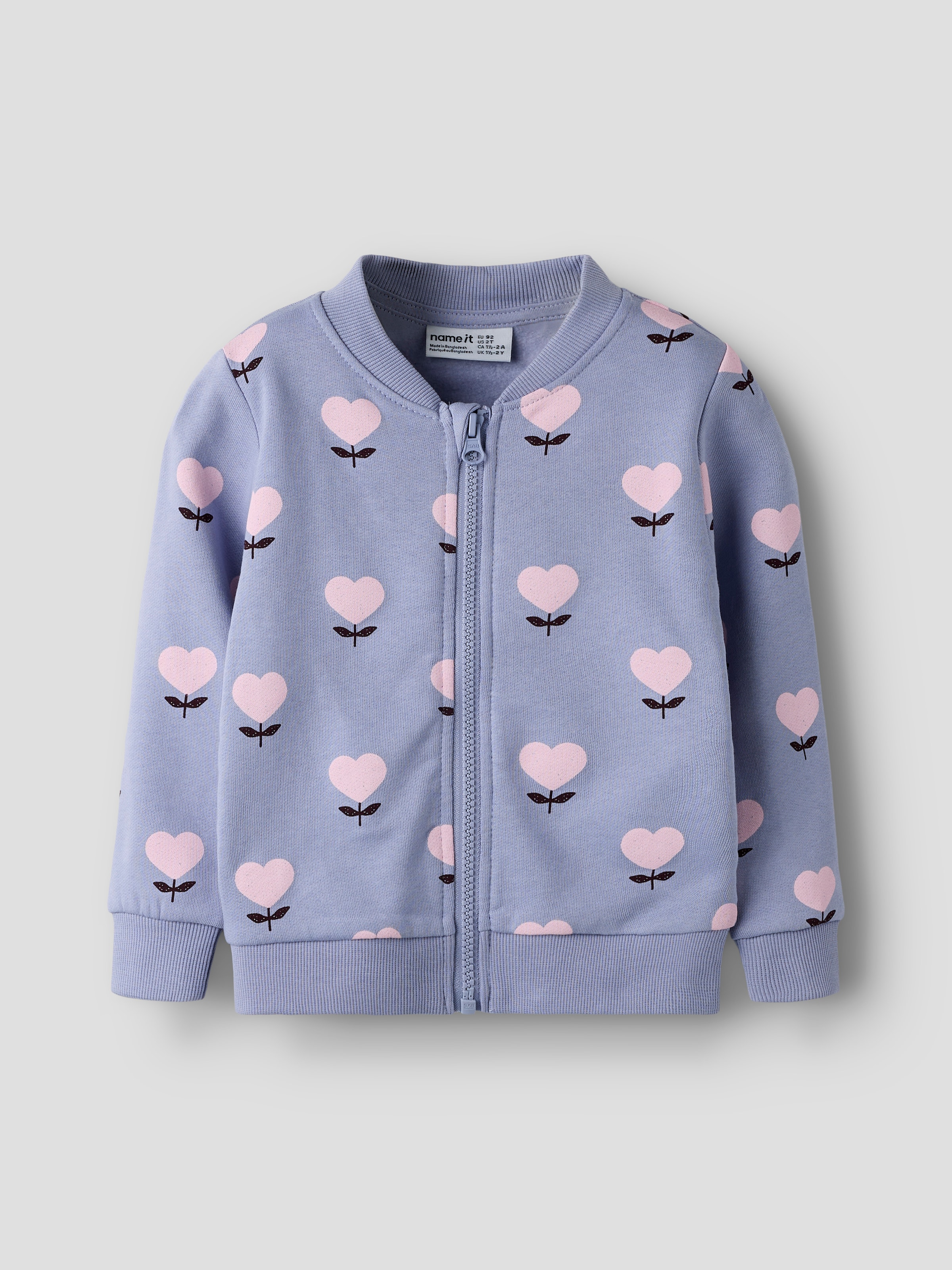 Name It Sweatjacke »NMFOLINIAS LS SWE CARD BRU PB« Baumwolle, Alloverdruck