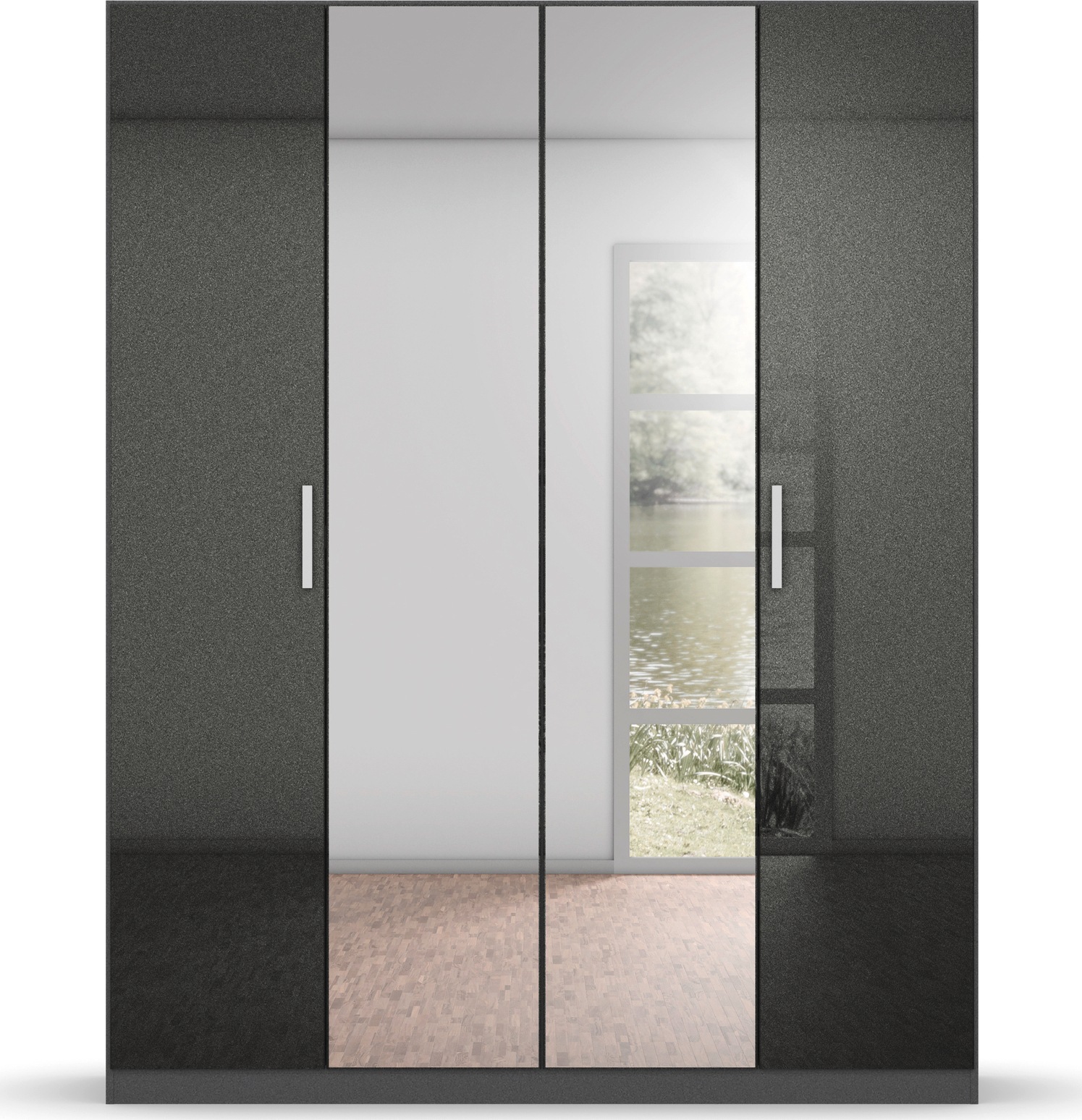 rauch Drehtürenschrank »Kleiderschrank Schrank Garderobe Ankleide KOLUNA mit Hochglanz-Front« Breiten 181/226/271/315 cm Höhen 210/229 cm,  mit Spiegel, inkl. 2 Innenschubladen sowie extra Böden MADE IN GERMANY