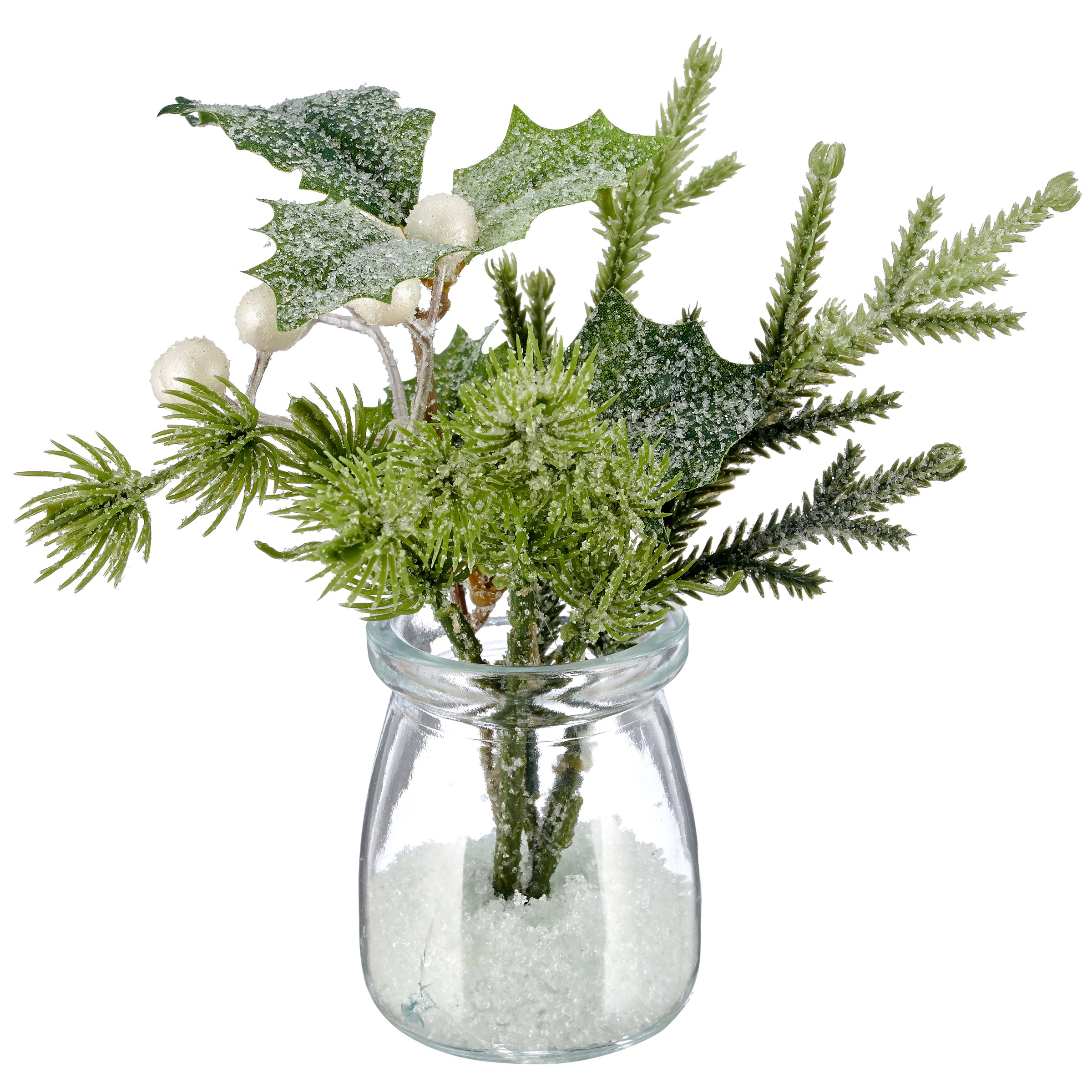 OTTO home Winterliche Kunstpflanze »Set aus Mini-Weihnachtspflanzen« mit Frost-Finish