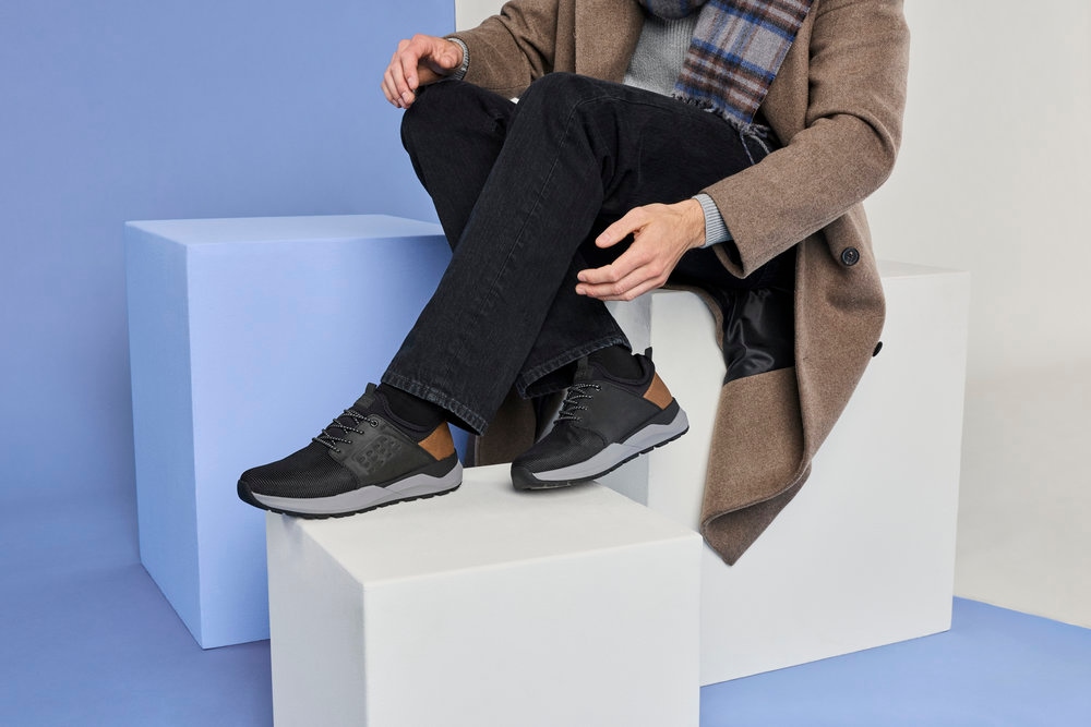 Rieker Slip-On Sneaker  Slipper, Schlupfschuh, Halbschuh mit Kontrastbesatz