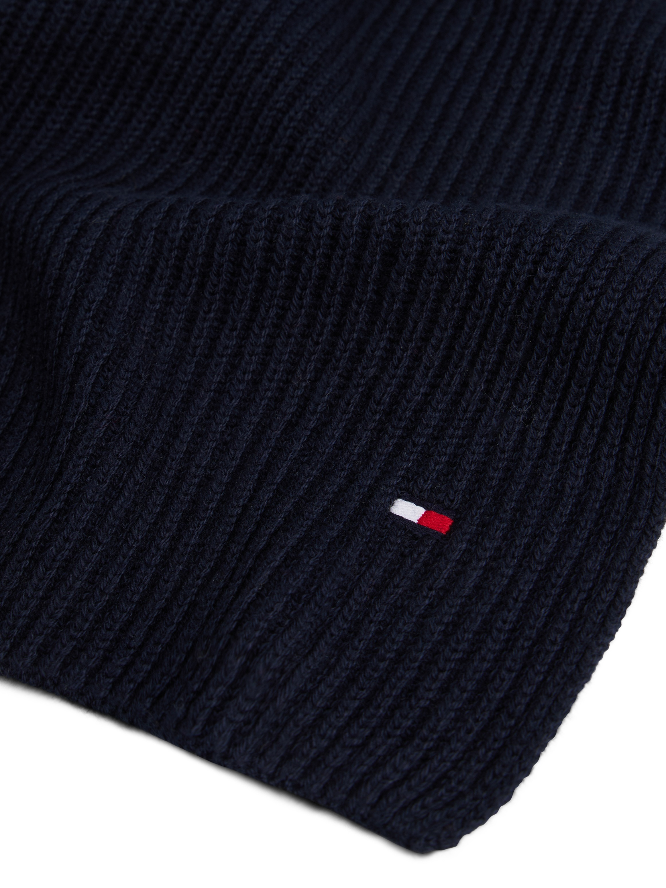 Tommy Hilfiger Strickschal »TH FLAG PIMA COTTON CASH SCARF«, mit Logostickerei