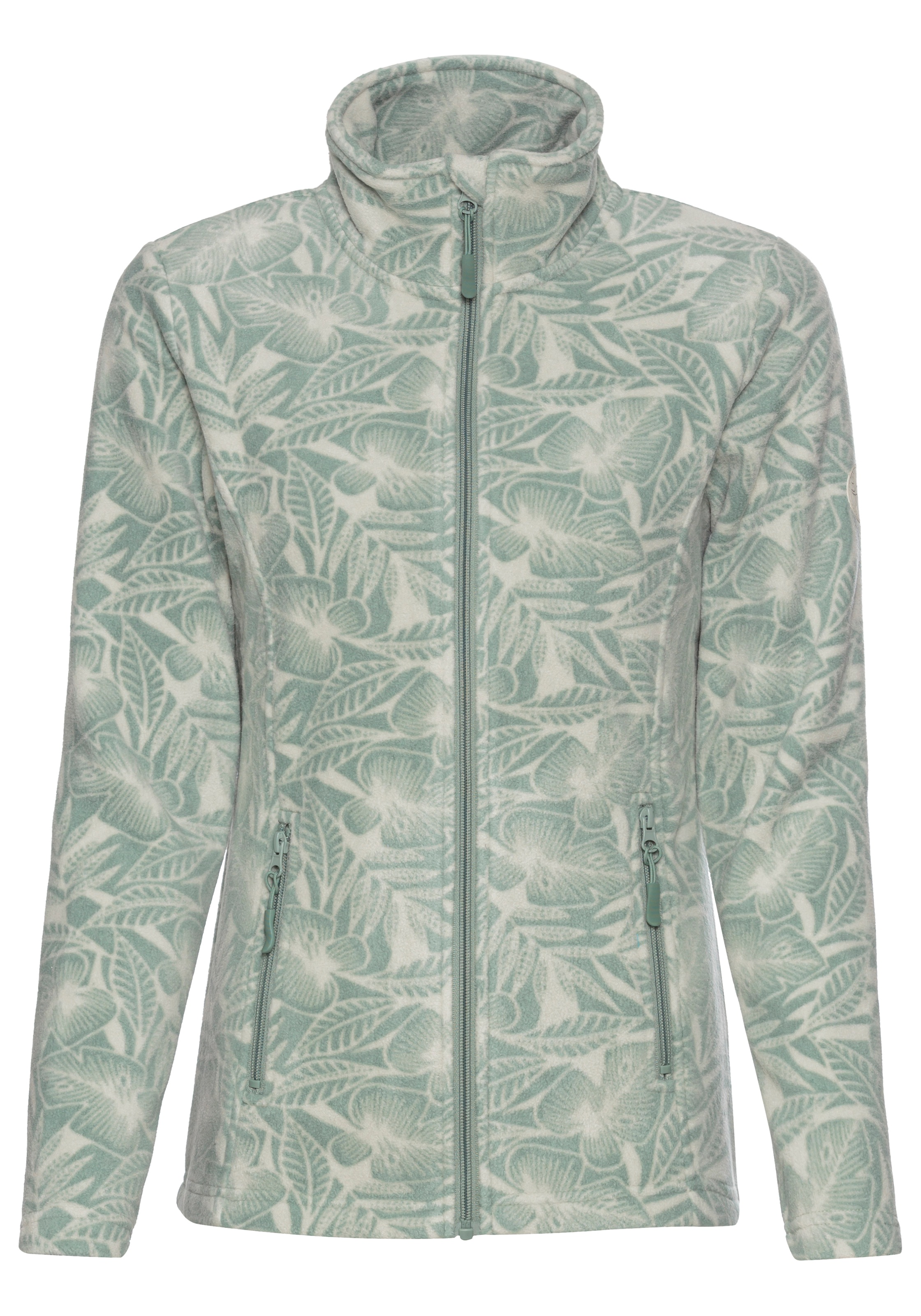 KangaROOS Fleecejacke, ohne Kapuze, für kühle Tage, aus Fleece, figurbetonte Passform, hüftlang