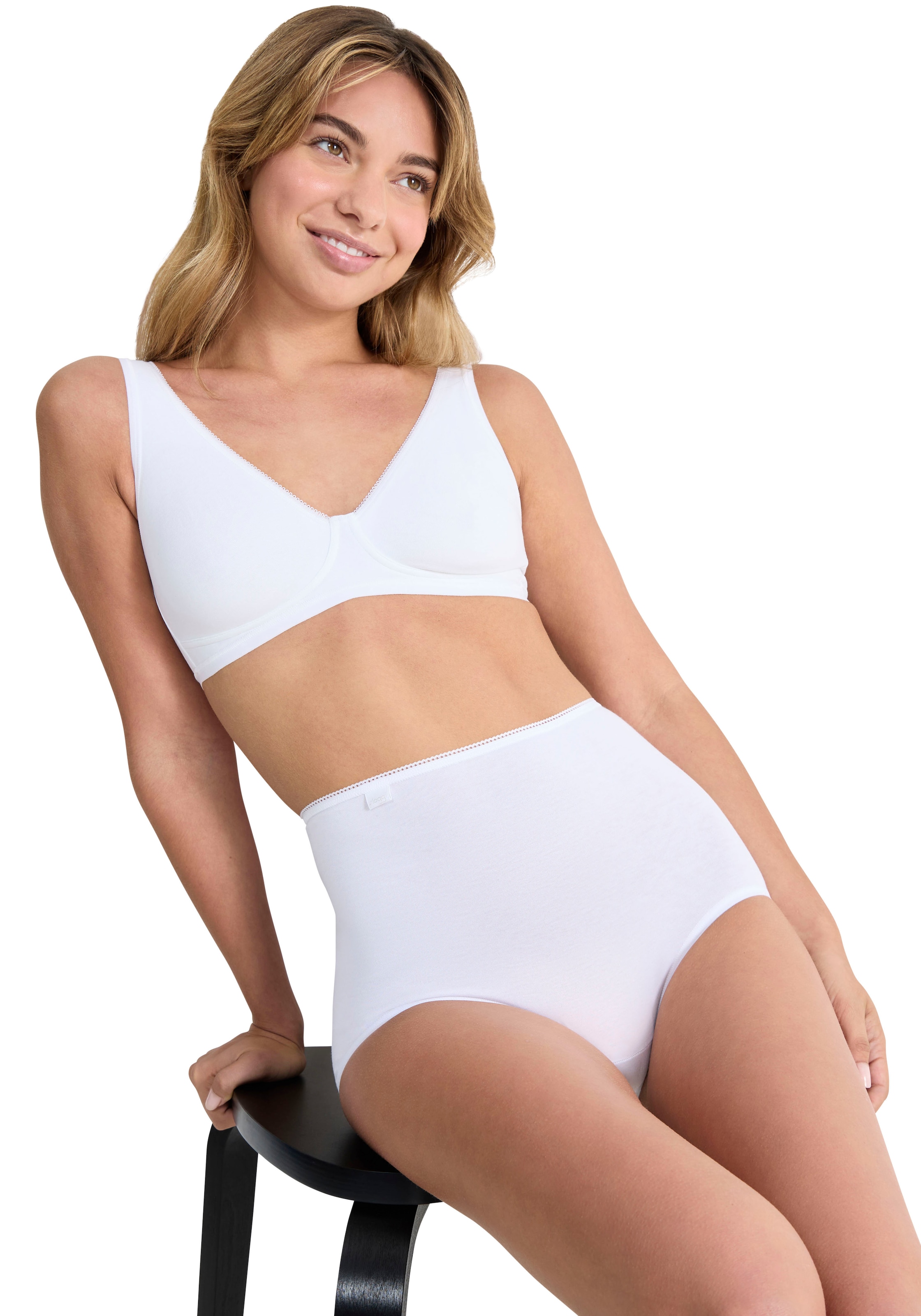 sloggi Maxislip »24/7 Cotton« 3er Pack,  höher geschnittene Passform, elastisch, Spitze, blickdicht, weich