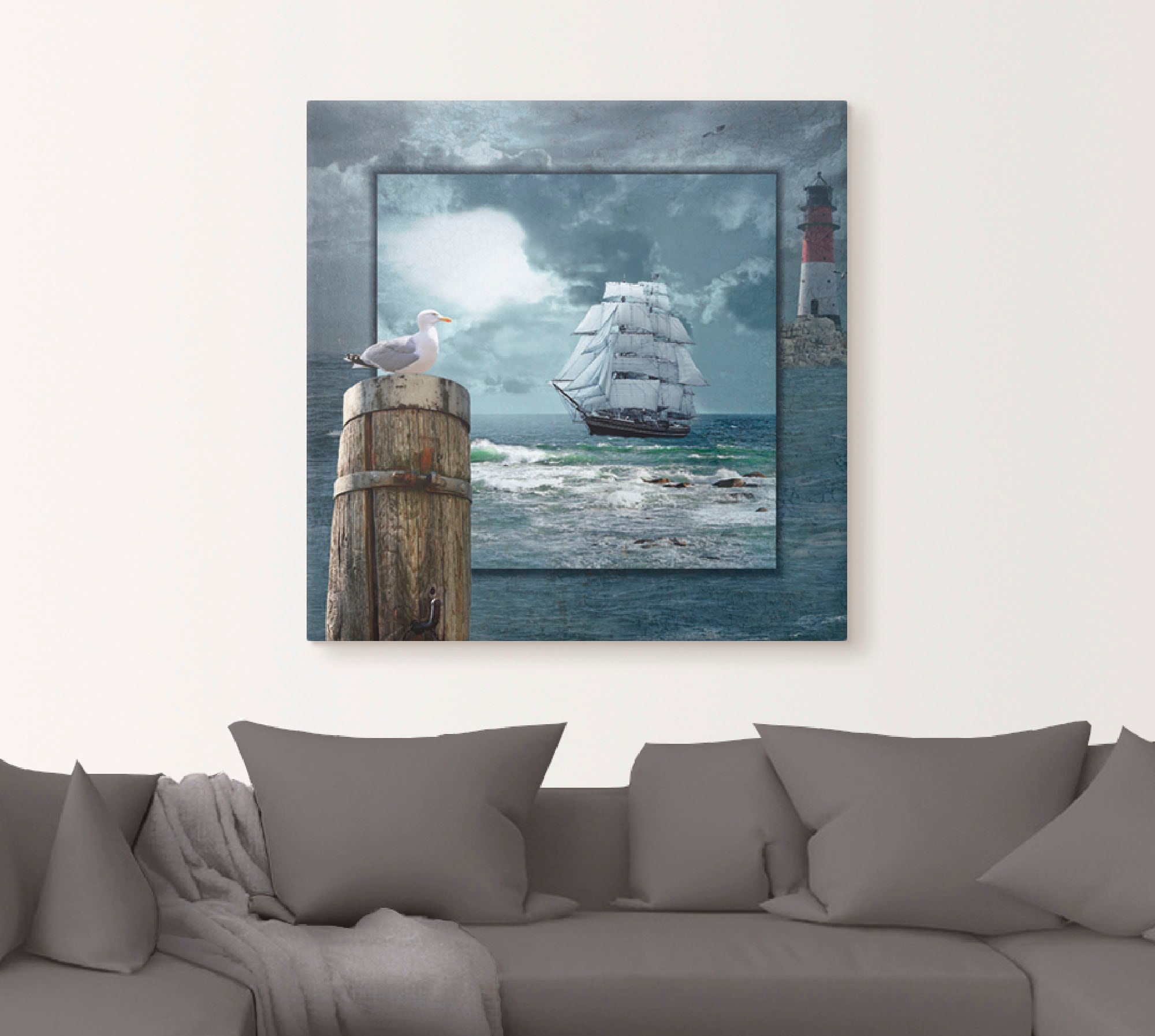 Artland Wandbild »Maritime Collage mit Segelschiff«, Boote & Schiffe, (1  St.), als Leinwandbild, Poster, Wandaufkleber in verschied. Größen kaufen  online bei OTTO