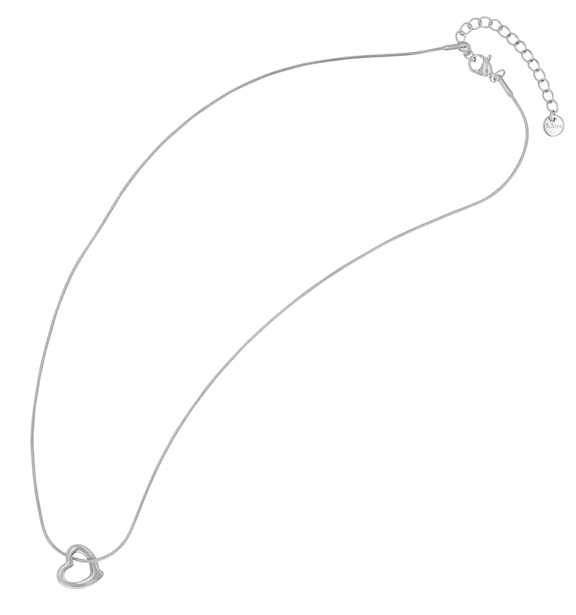 Adelia´s Gliederkette »Damen Halskette ¿ Herz aus Edelstahl 43+5«
