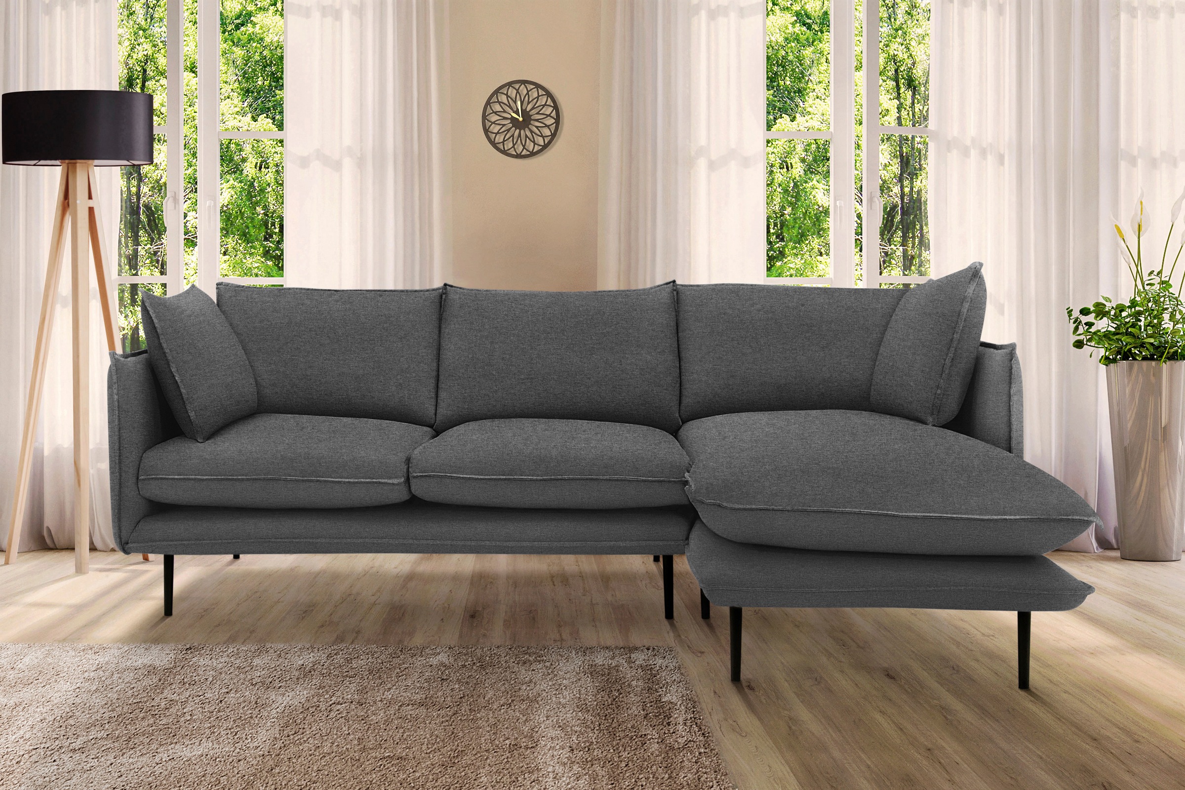 INOSIGN Ecksofa »Somba L-Form«, mit dickem Keder, Ottomane wahlweise links oder rechts