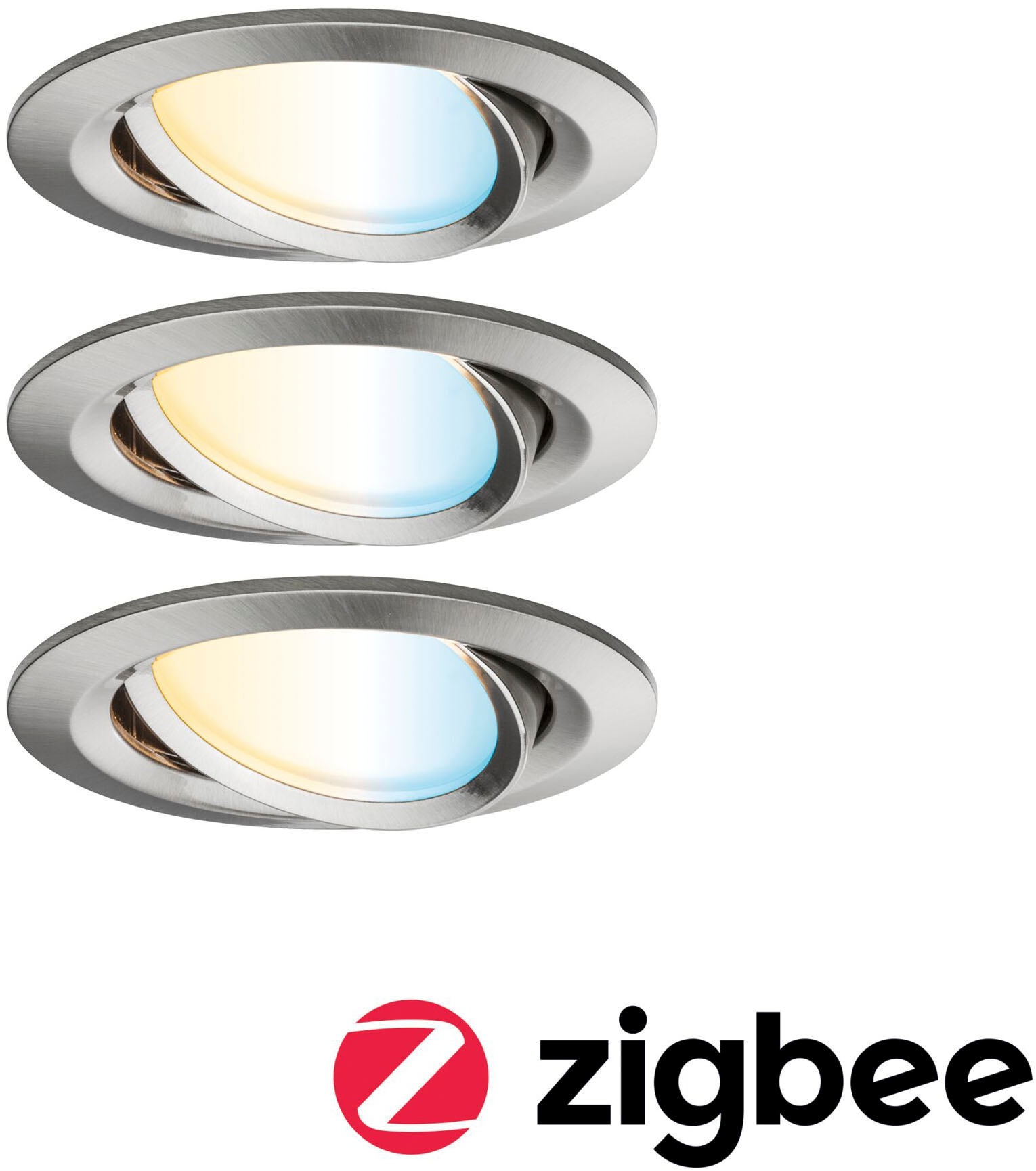 Paulmann LED Einbauleuchte »LED Einbauleuchte Nova Coin rund 84mm 50°« LED-Modul 3 Stk. Tageslichtweiß Memoryfunktion, Farbwechsler, Farbsteuerung, Dimmer, Smart Home