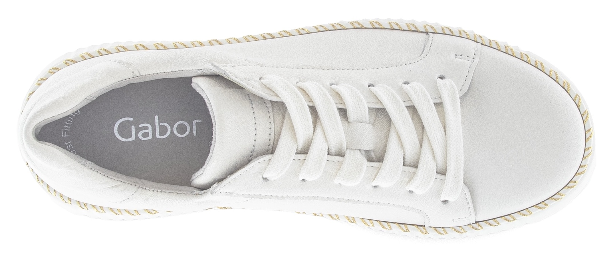 Gabor Plateausneaker, Freizeitschuh, Halbschuh, Schnürschuh mit Kontrast-Rahmennaht