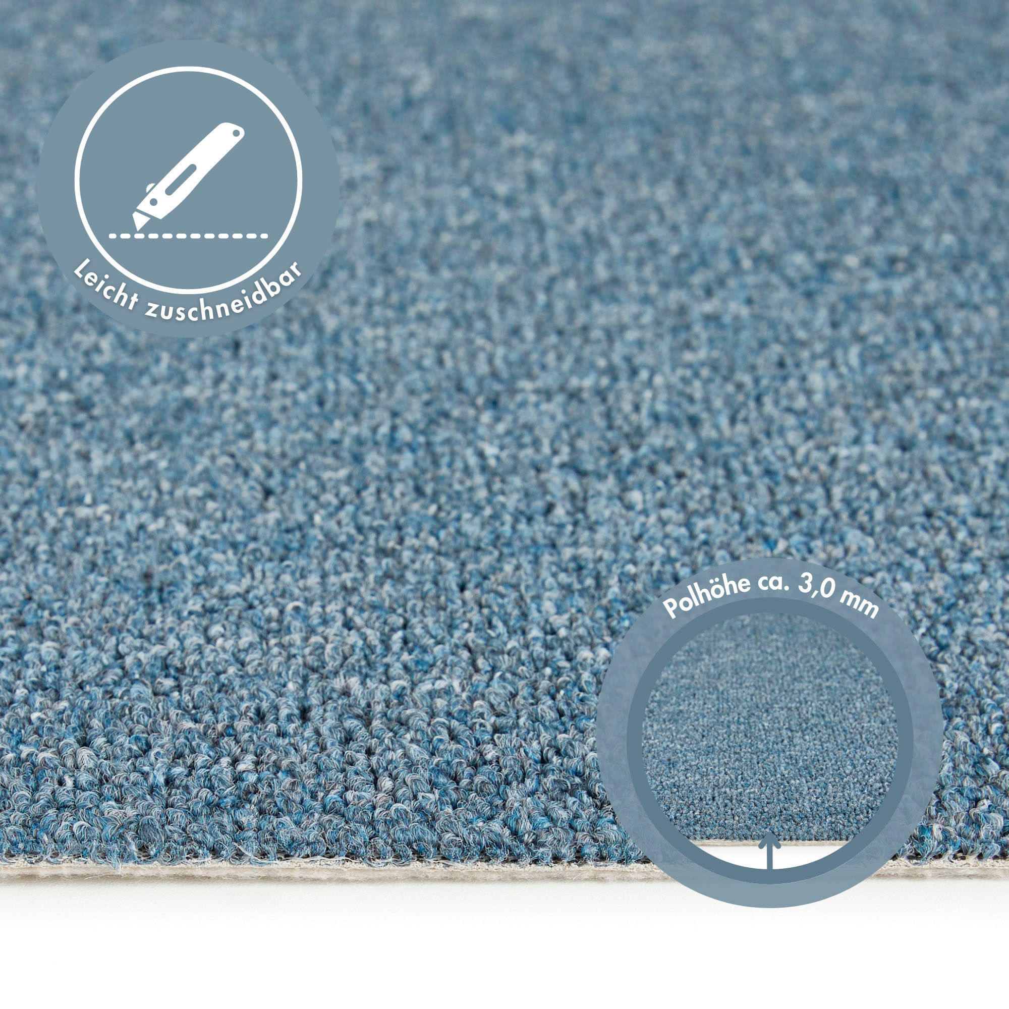 Andiamo Teppichboden »Luton, Feinschlinge, Made in Netherlands«, rechteckig, 6 mm Höhe, meliert, Breite 400 cm oder 500 cm, strapazierfähig & pflegeleicht