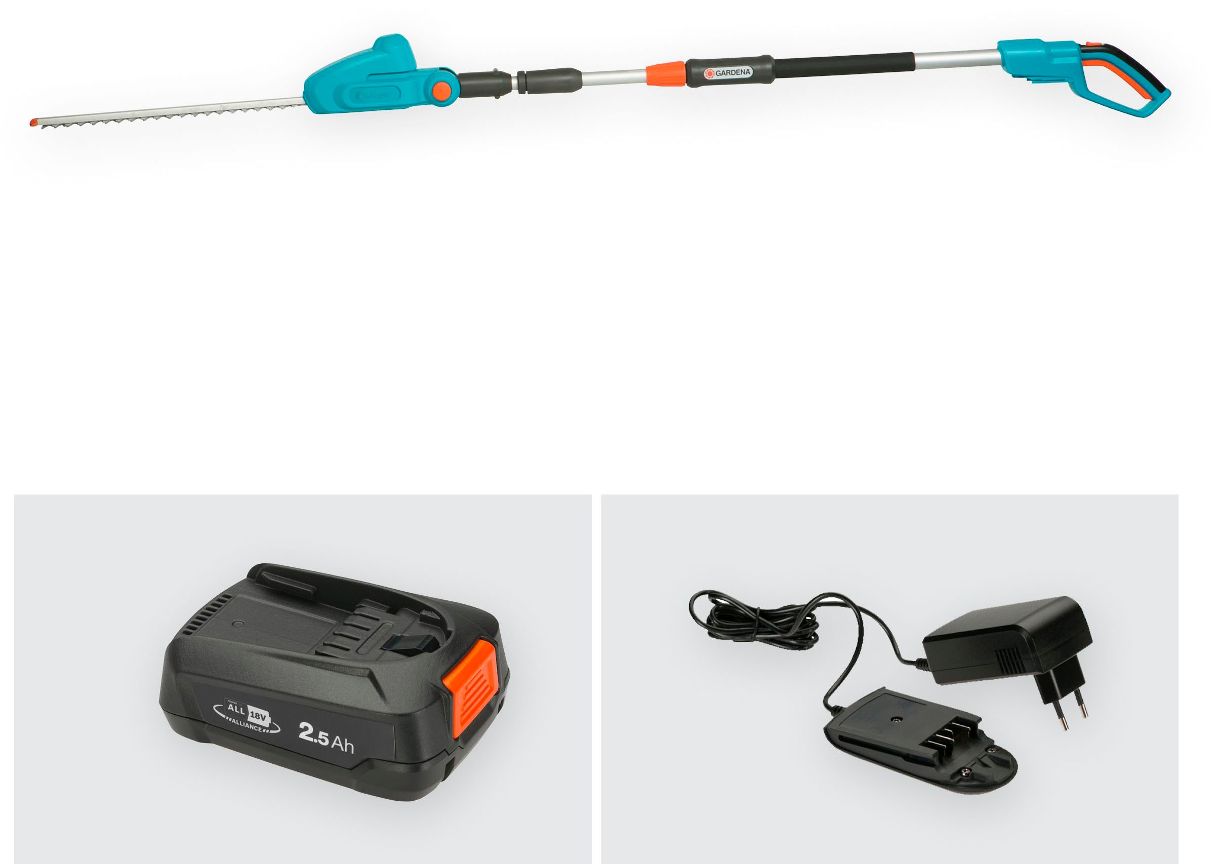 GARDENA Teleskop-Heckenschere »THS 42/18V P4A Ready-To-Use Set«, (mit Akku und Ladegerät), inklusive Akku und Ladegerät