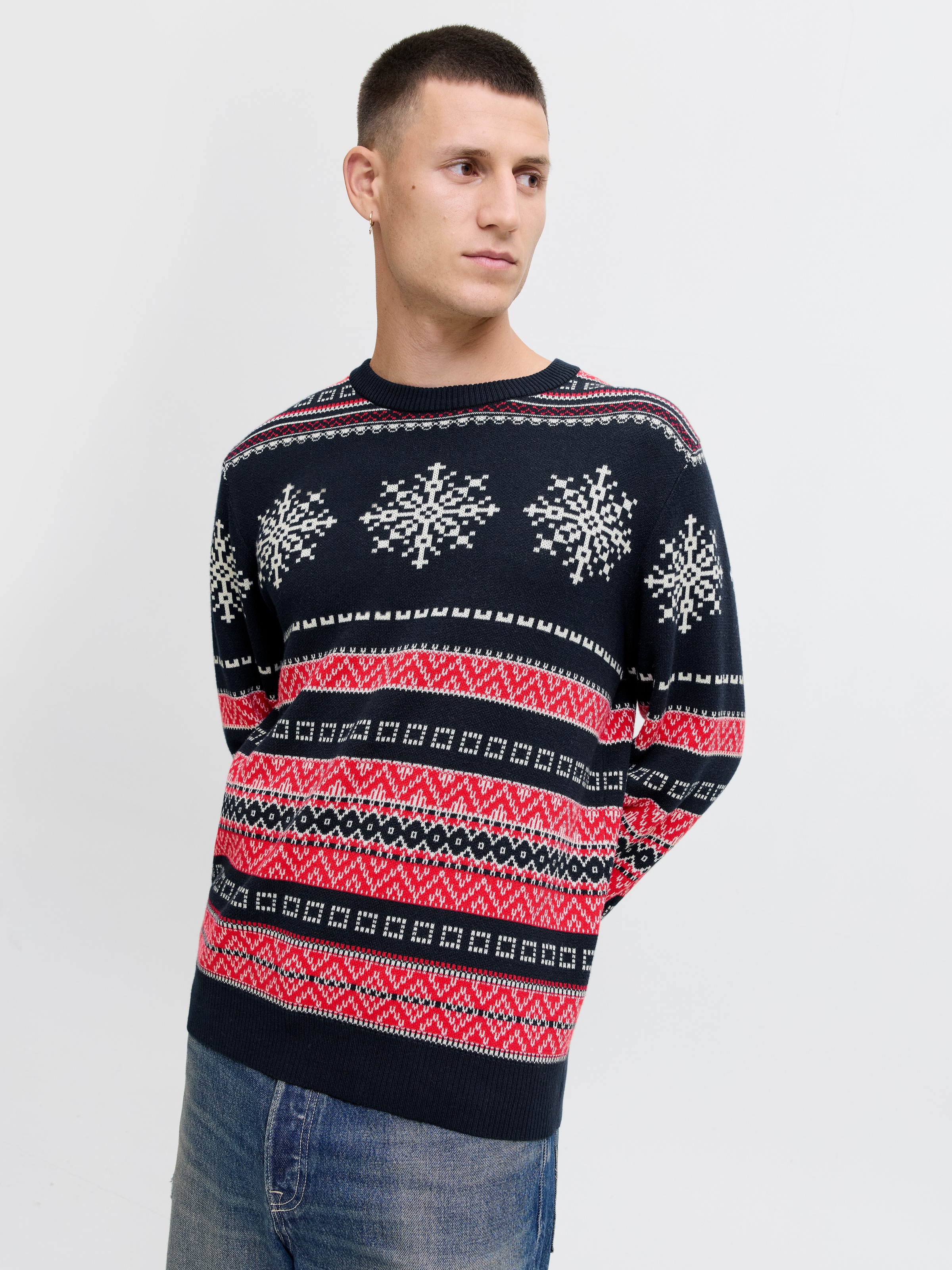 Jack & Jones Strickpullover »JJXMAS NOEL KNIT CREW NECK«