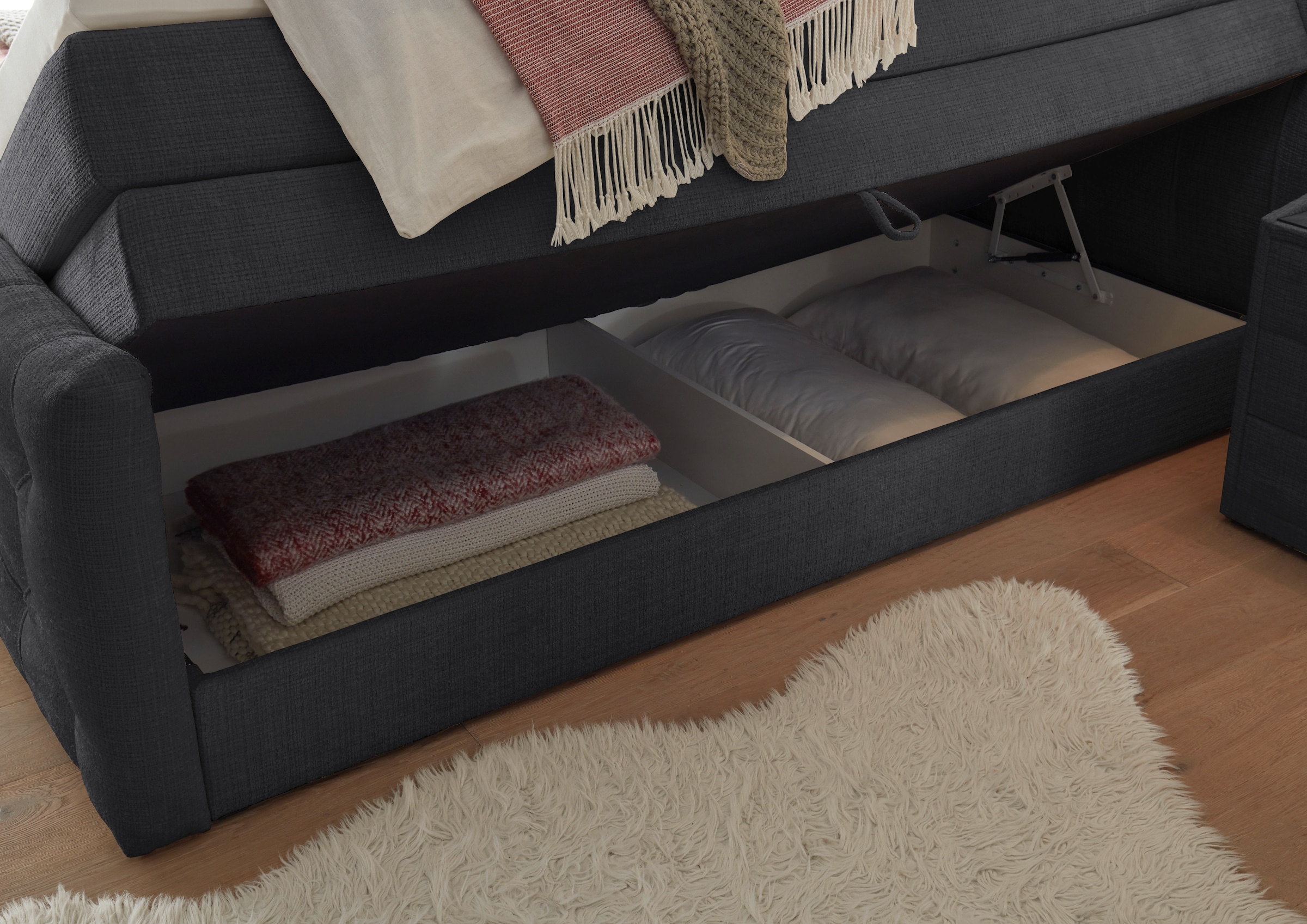 ED EXCITING DESIGN Boxspringbett »"Cashfield", OTTOs Choice! Topseller inkl. zwei Bettkästen & Topper«, erhältlich in den Größen 160x200cm und 180x200cm