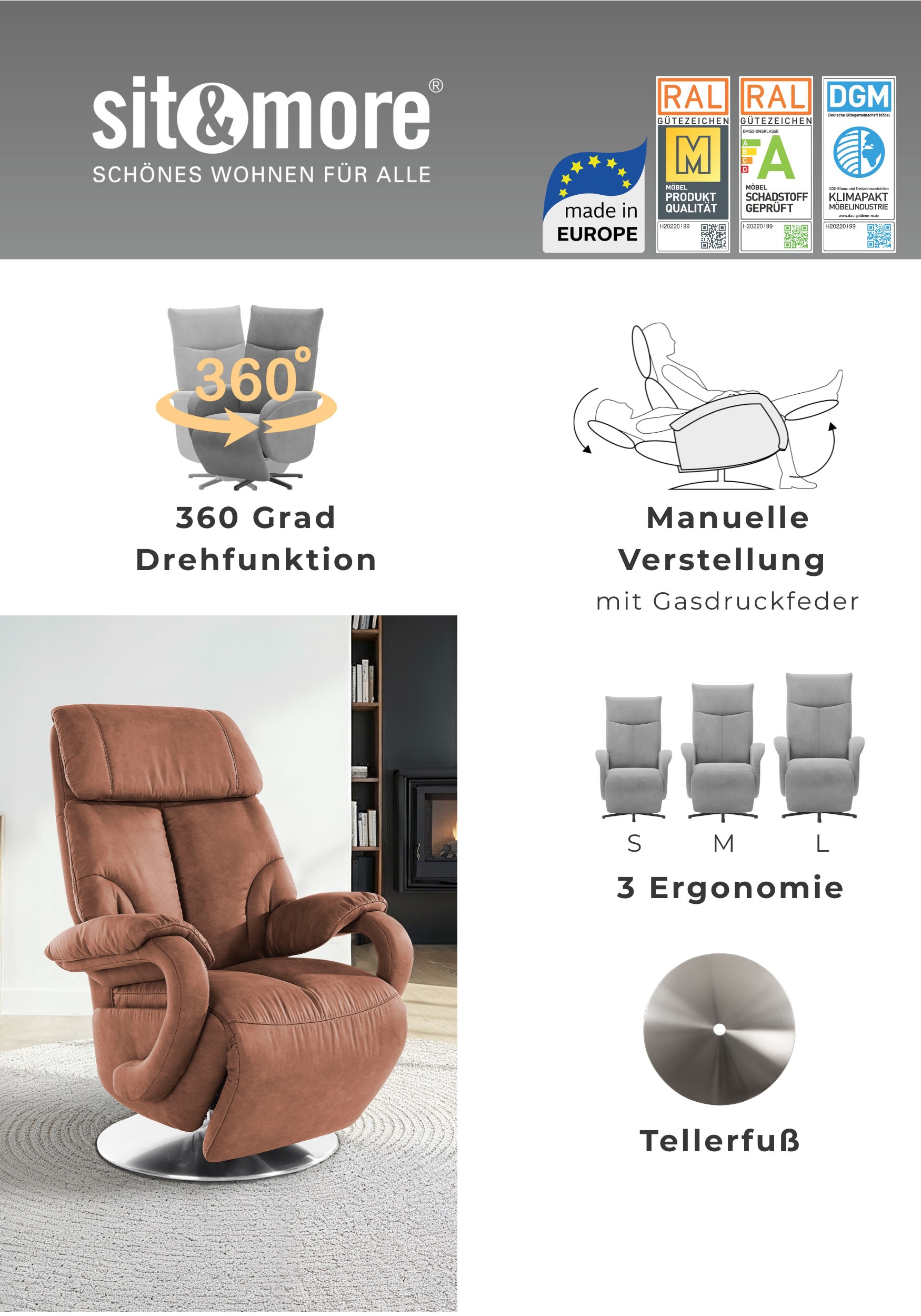 HOLLISTER TV-Sessel »Enjoy« in Größe L, wahlweise mit Motor und Aufstehhilfe