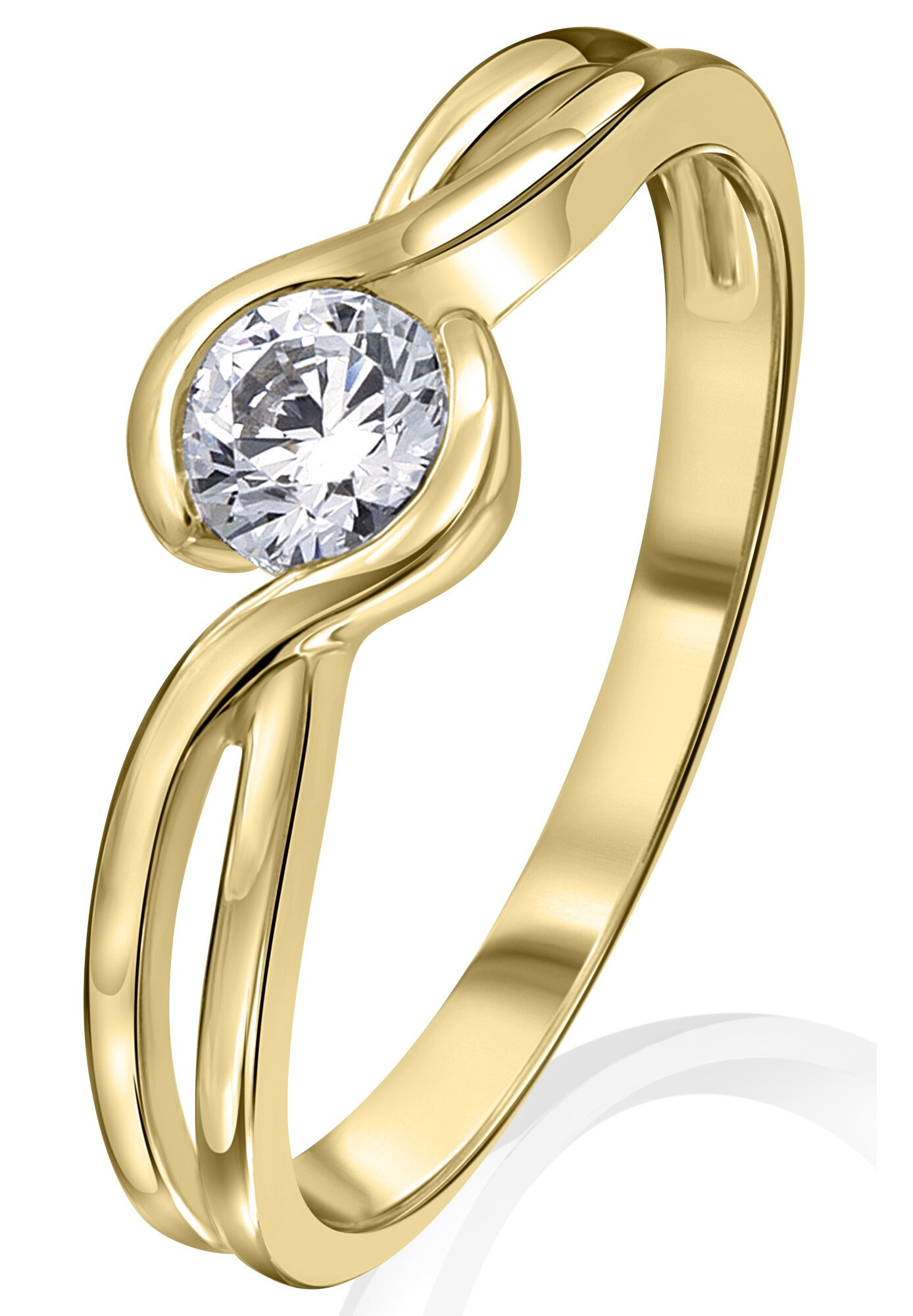 ONE ELEMENT Goldring »Zirkonia Ring aus 333 Gelbgold«
