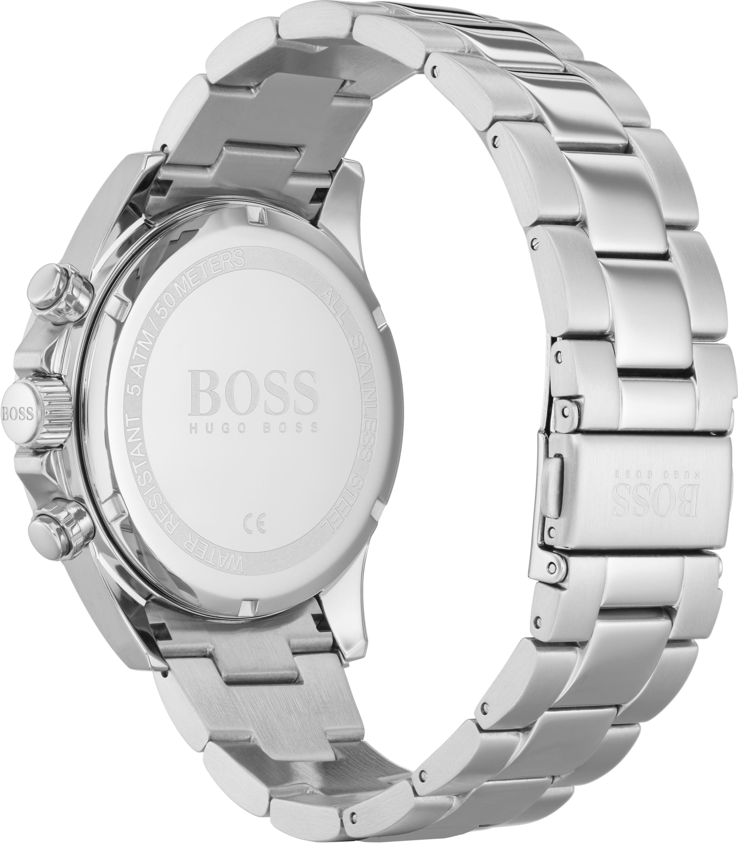BOSS Chronograph »HERO«, Quarzuhr, Herrenuhr, Armbanduhr, Stoppfunktion, Edelstahlarmband
