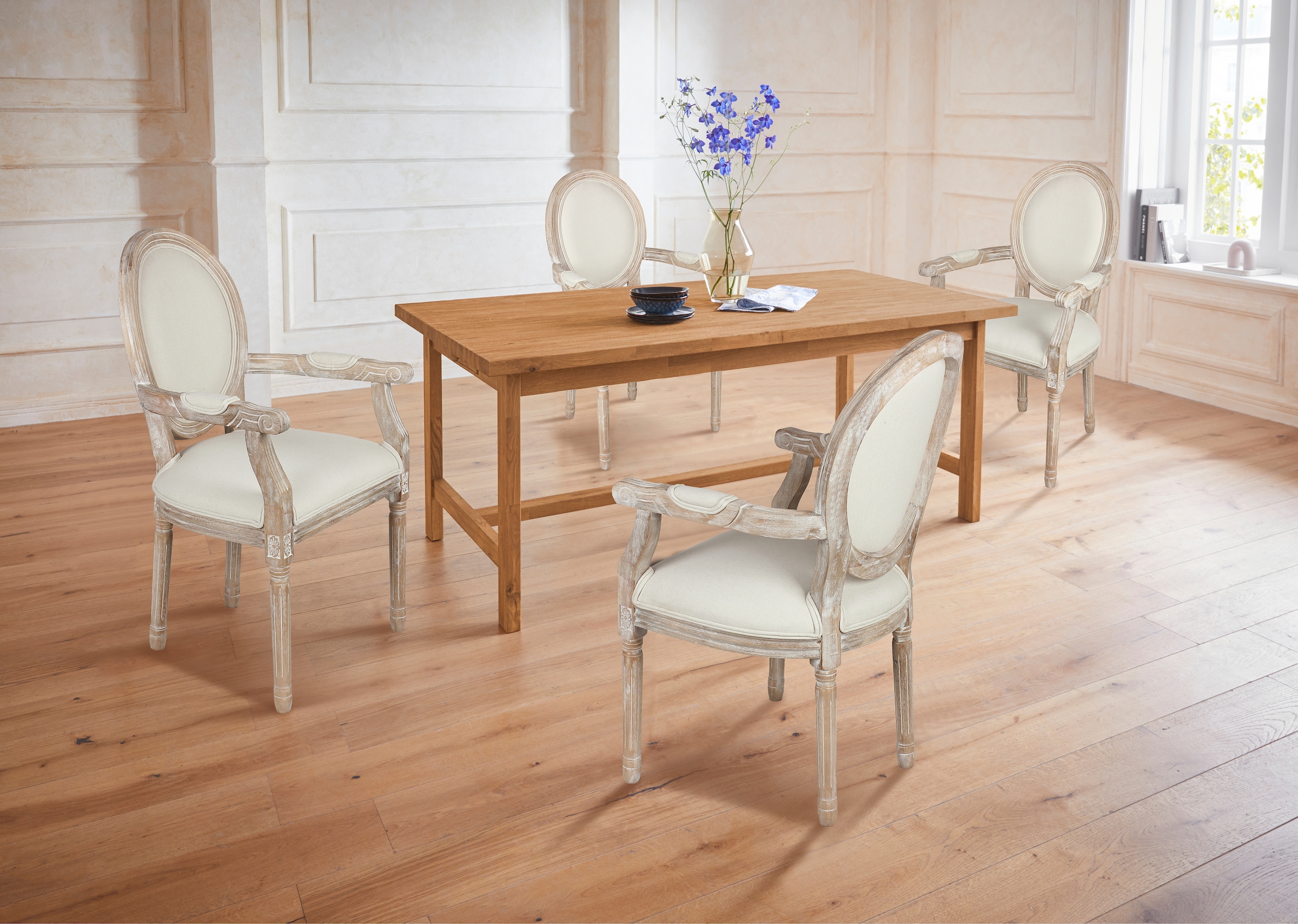 Guido Maria Kretschmer Home&Living Armlehnstuhl »Beatrice, TOPSELLER!, OTTOs Choice«, Struktur, Teilmassiv, in 5 Farben