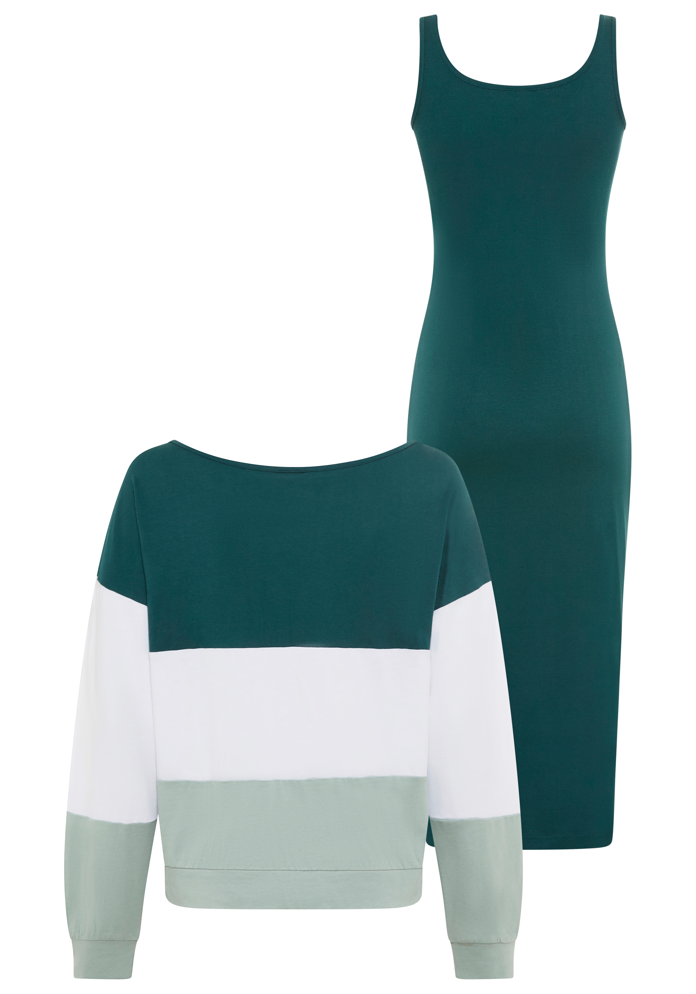 KangaROOS 2-in-1-Kleid Set, 2 tlg. tlg. mit Streifenshirt im Lagenlook