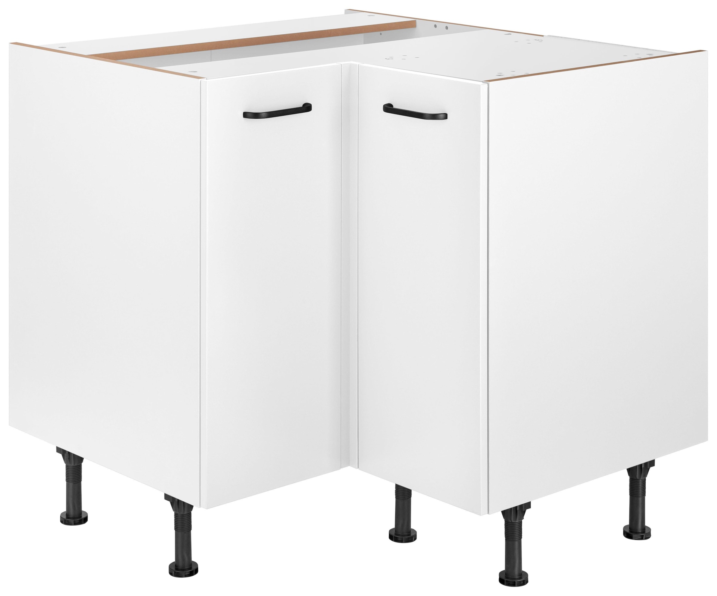 OPTIFIT Eckunterschrank »Elga« mit Soft-Close-Funktion, höhenverstellbaren Füße, Breite 90x90 cm