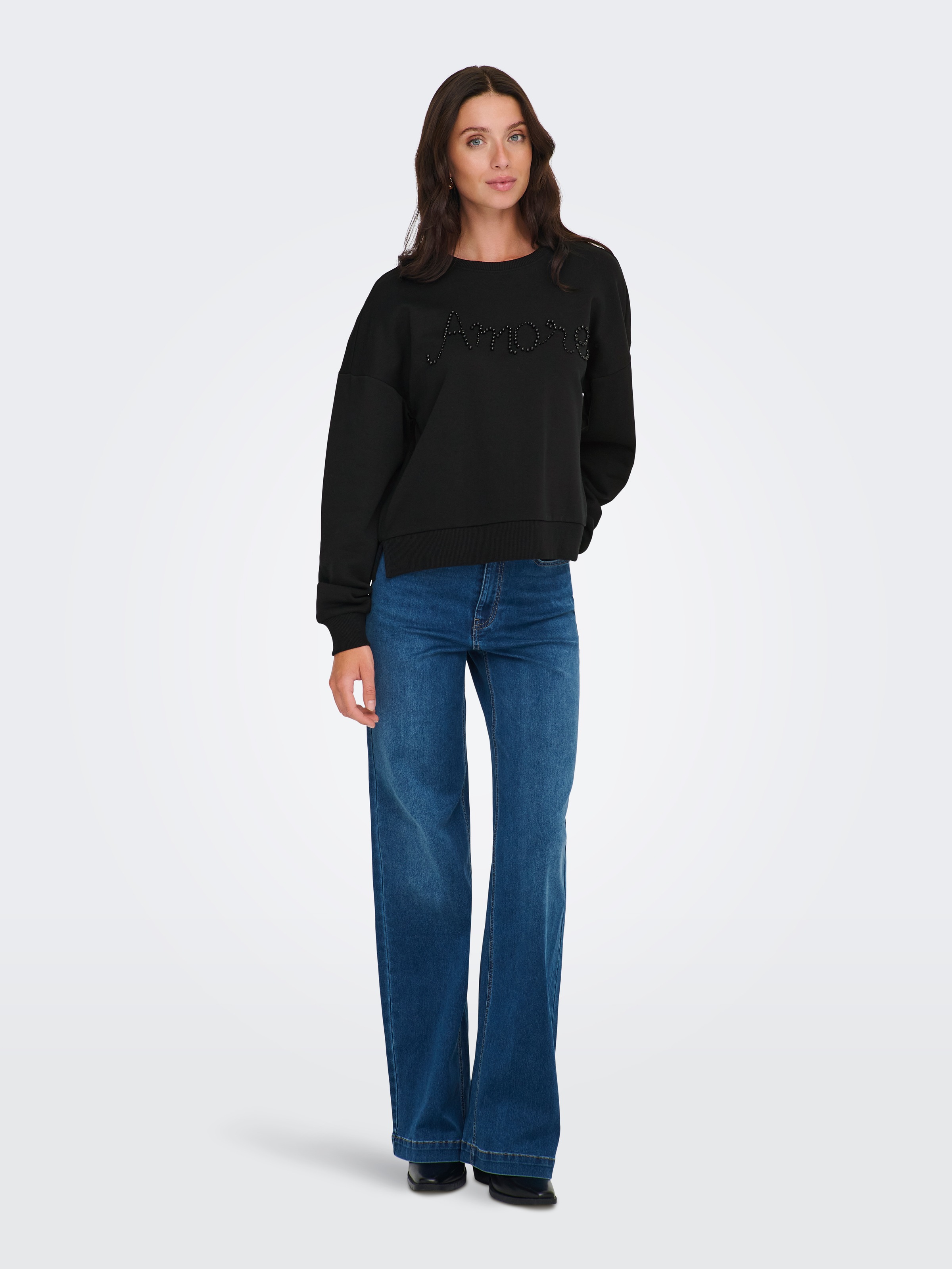 ONLY Sweatshirt »ONLJENNA L/S O-NECK EMB. BOX SWT«