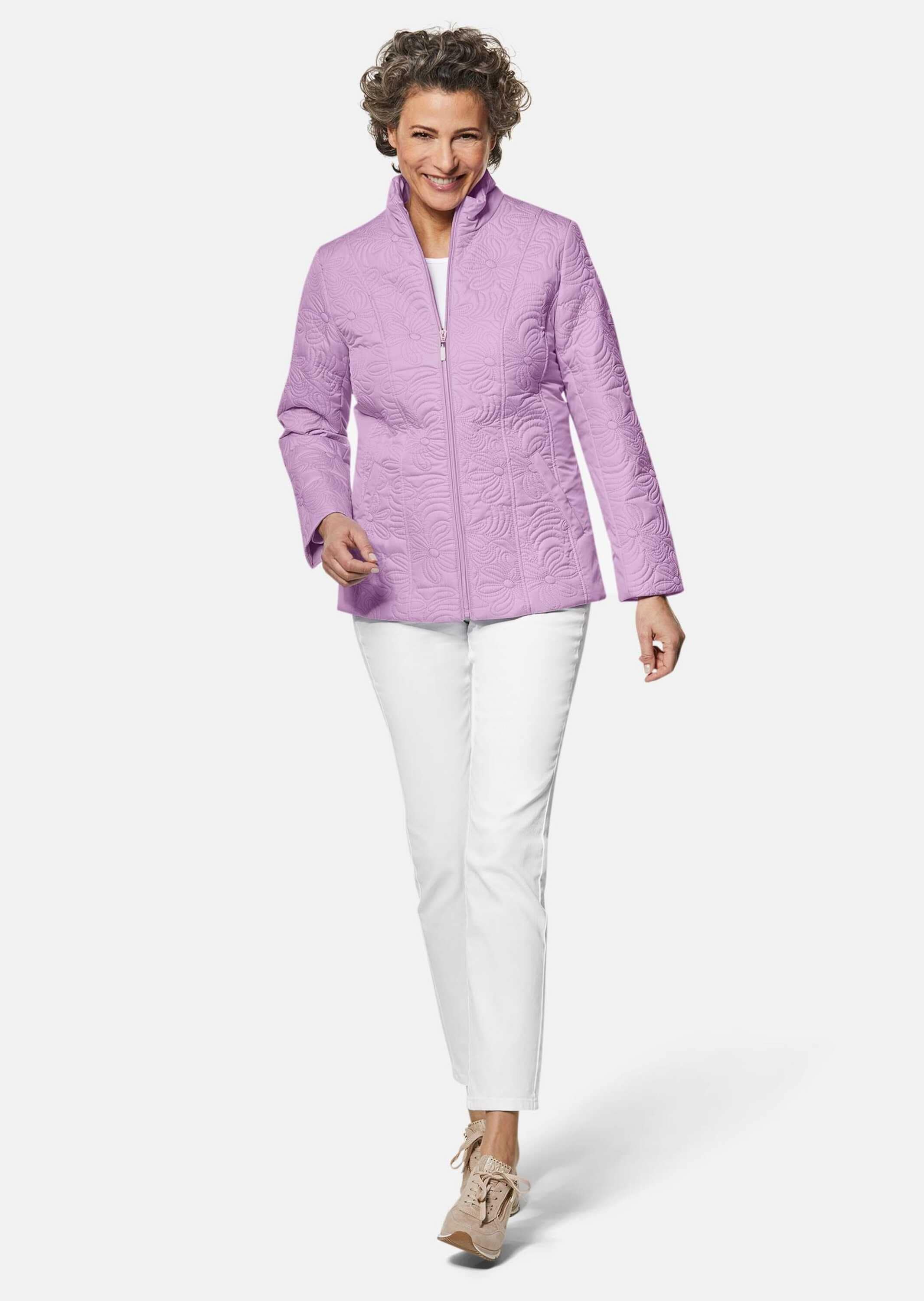 GOLDNER Steppjacke »Kurzgröße Jacke mit floraler Steppung«